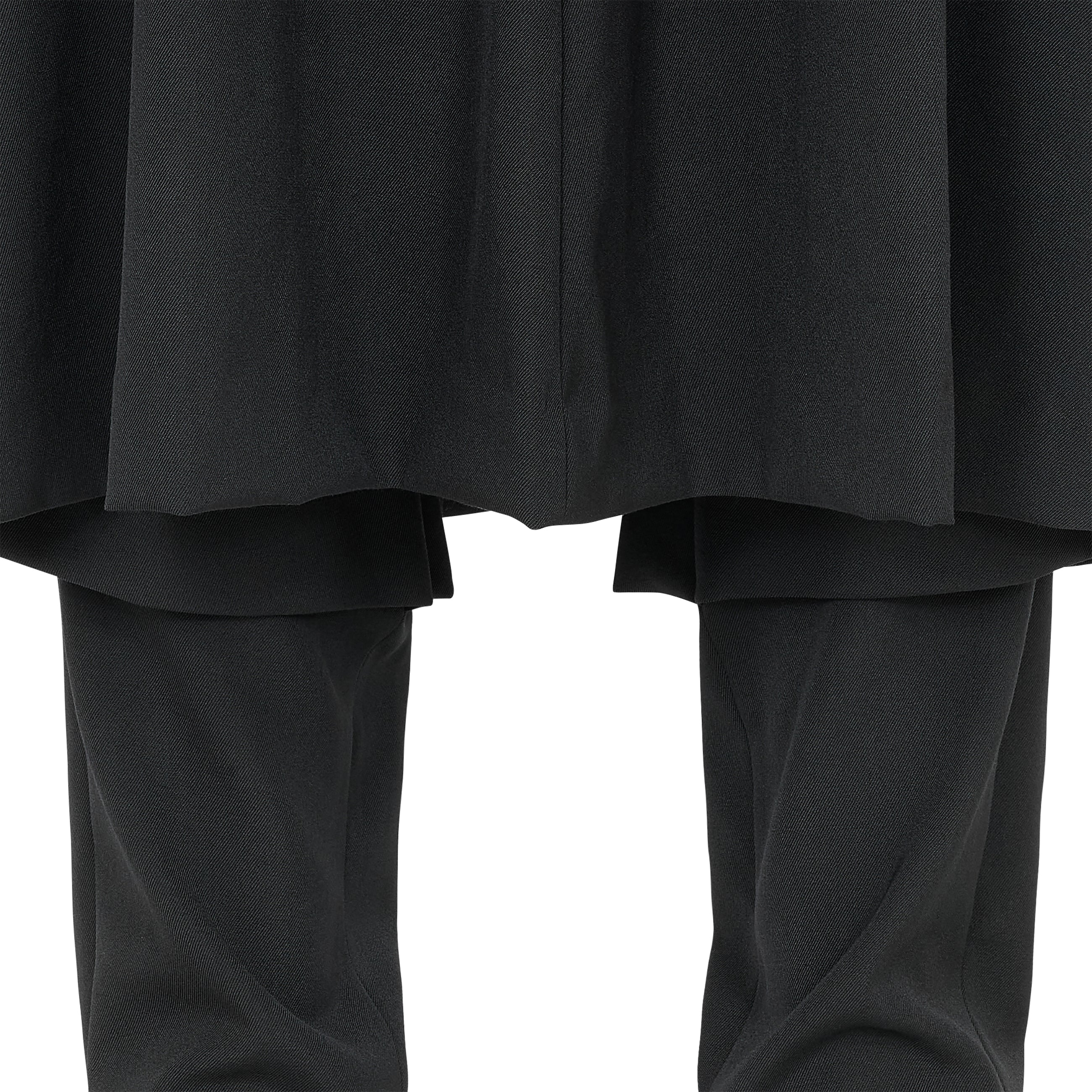 FAKE LAYER WOOL PANTS BLACK