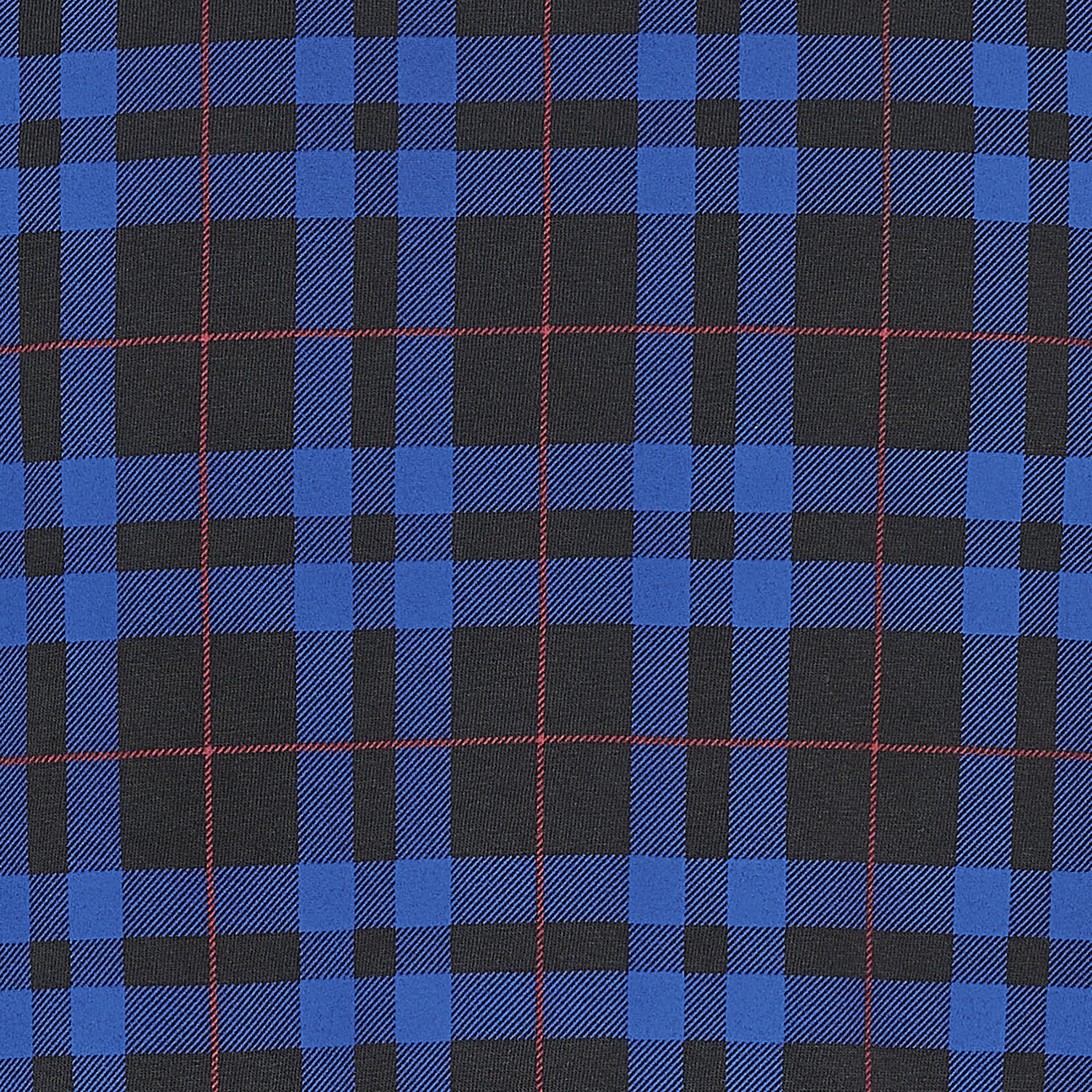 CHECK PANEL TEE SHIRT WASHED BLACK BLUE