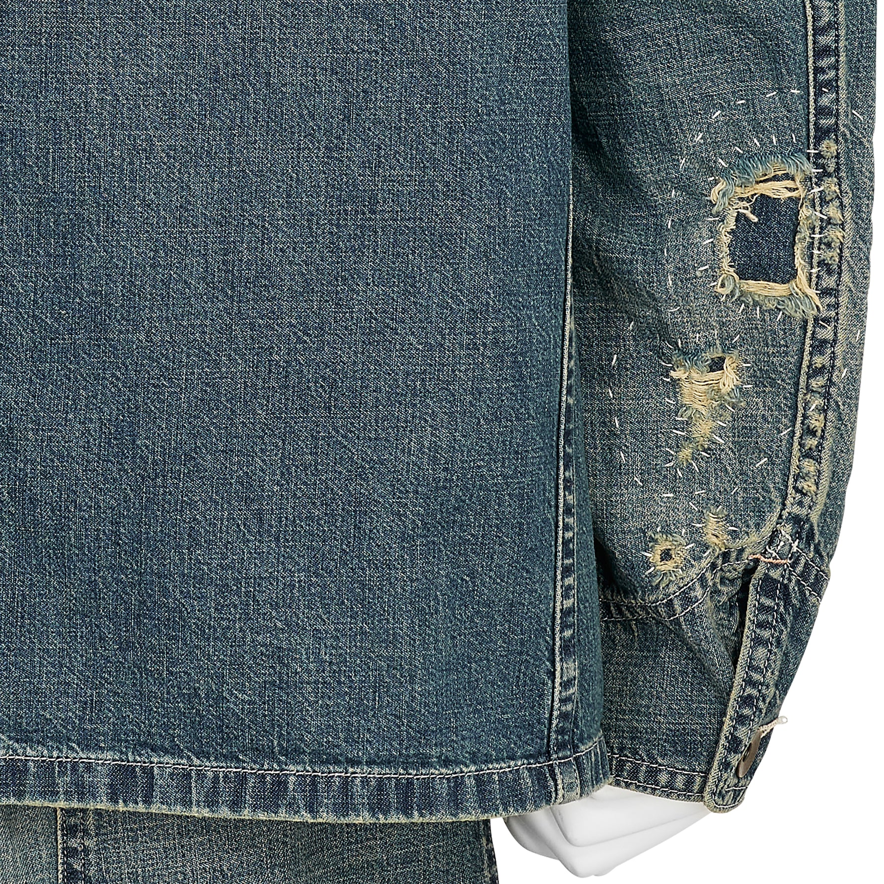 DAMAGED DENIM COVERALL INDIGO