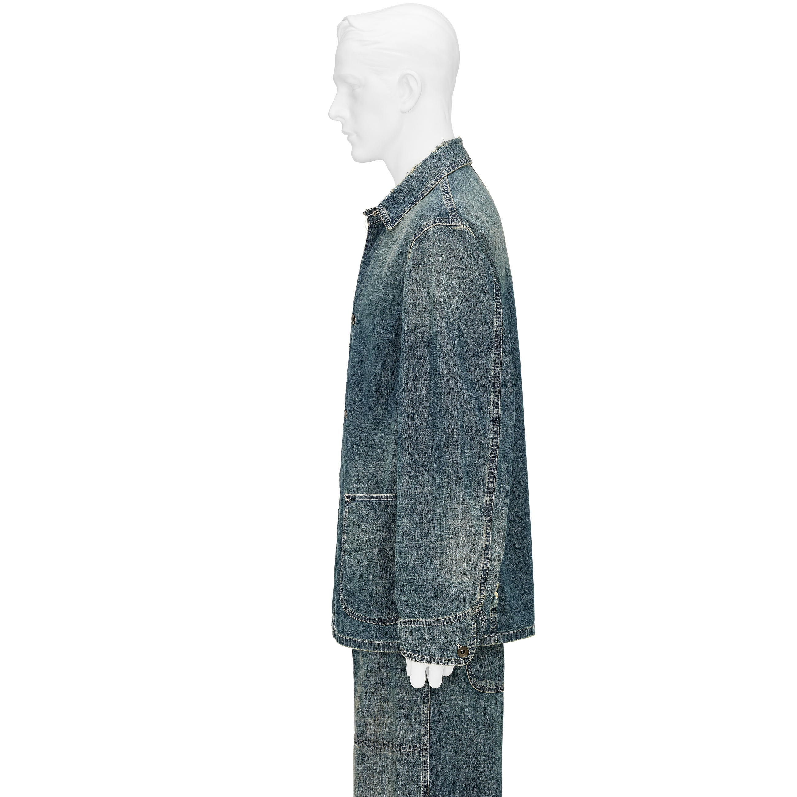 DAMAGED DENIM COVERALL INDIGO