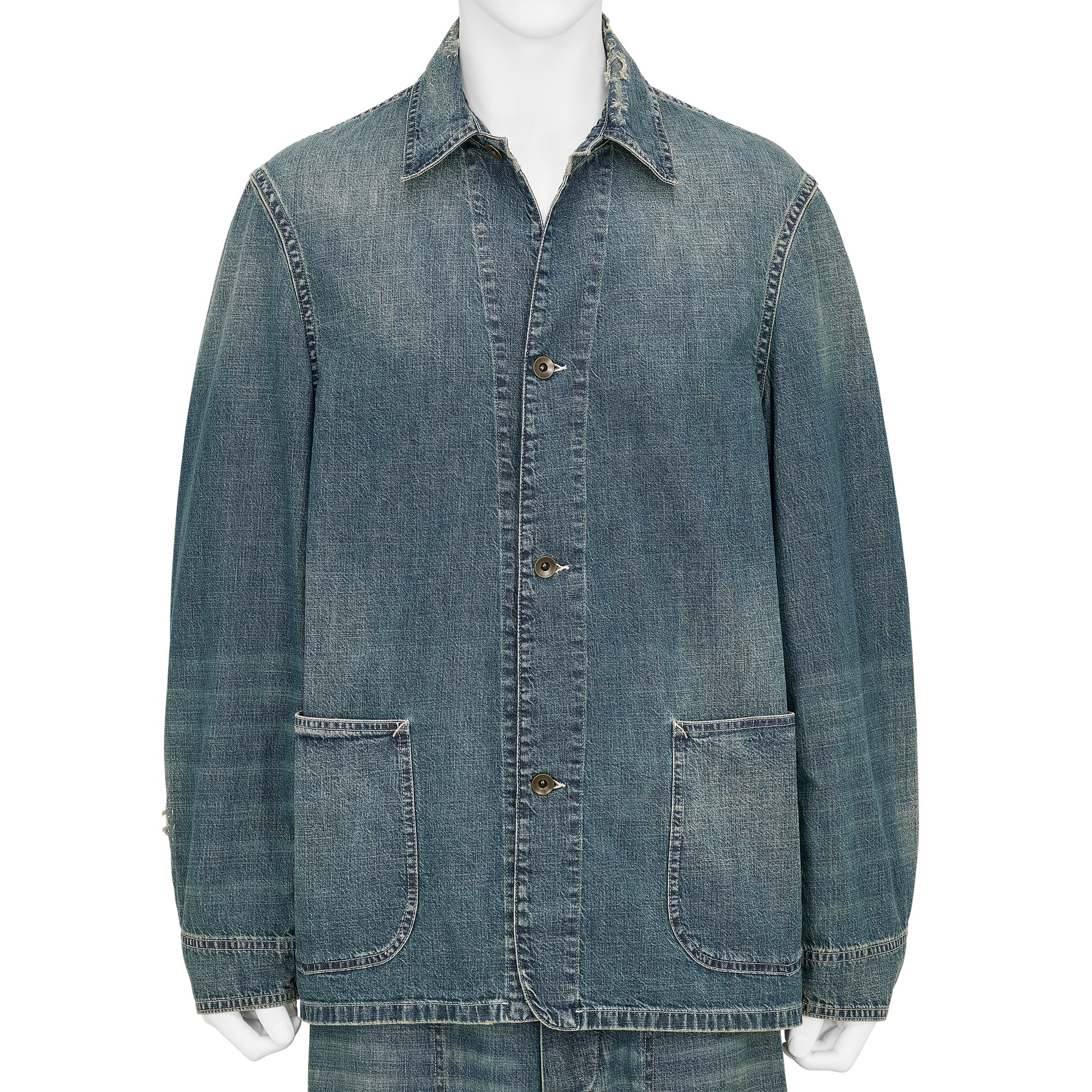 DAMAGED DENIM COVERALL INDIGO
