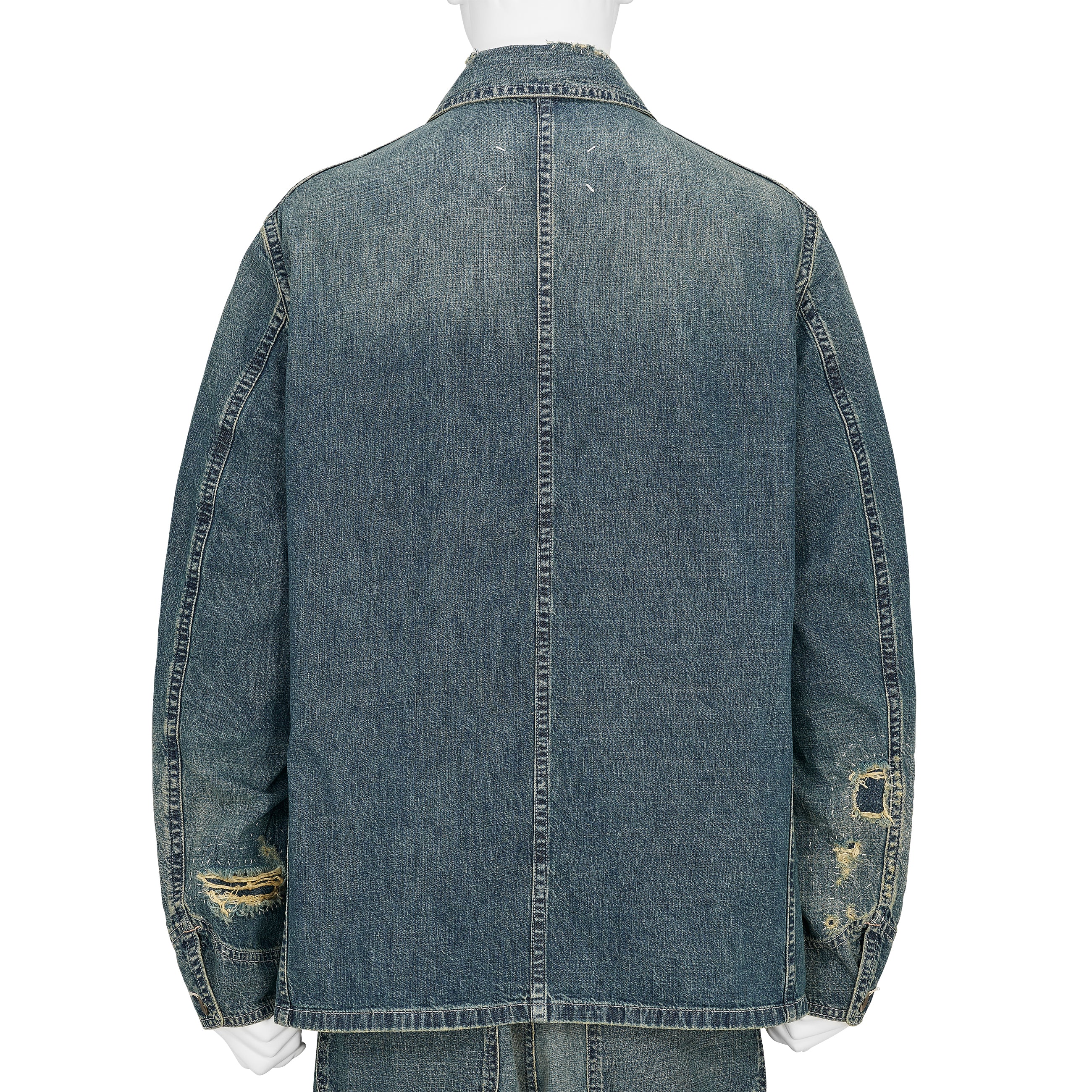 DAMAGED DENIM COVERALL INDIGO