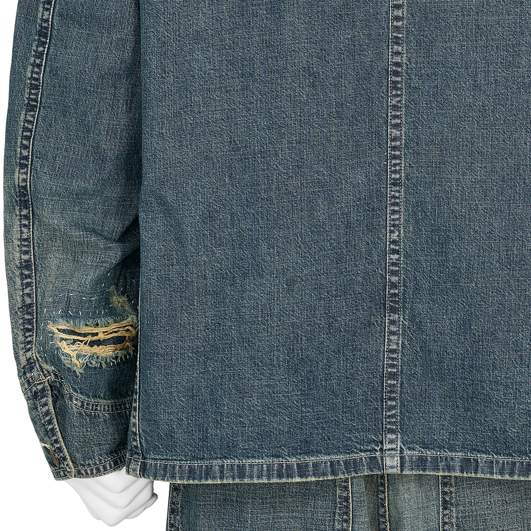 DAMAGED DENIM COVERALL INDIGO