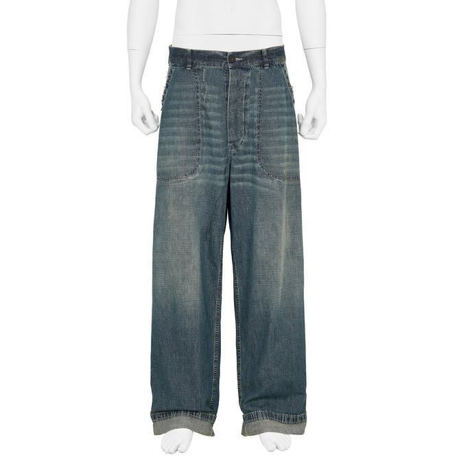 DAMAGED DENIM PANTS INDIGO