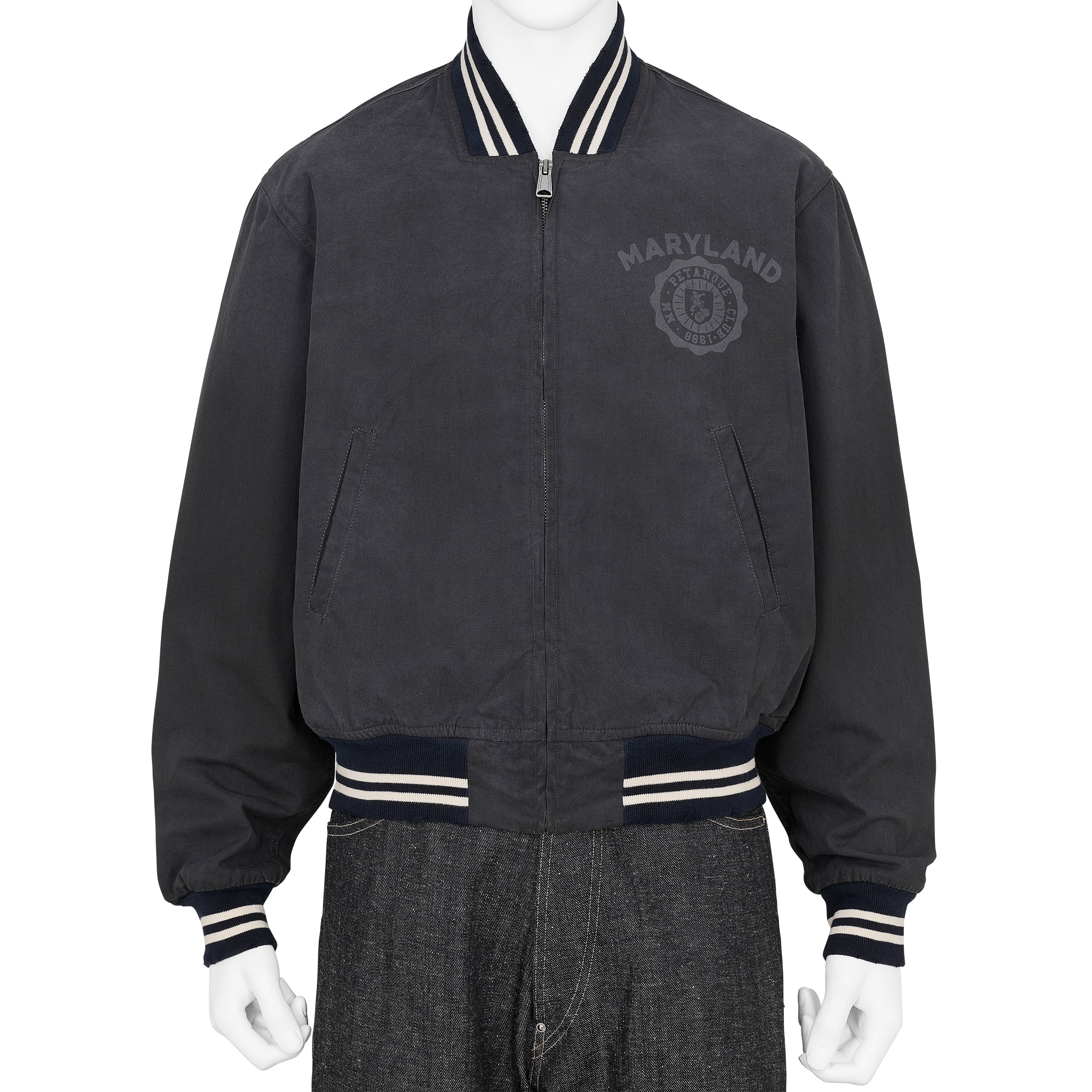 VIRSITY JACKET WASHED BLACK