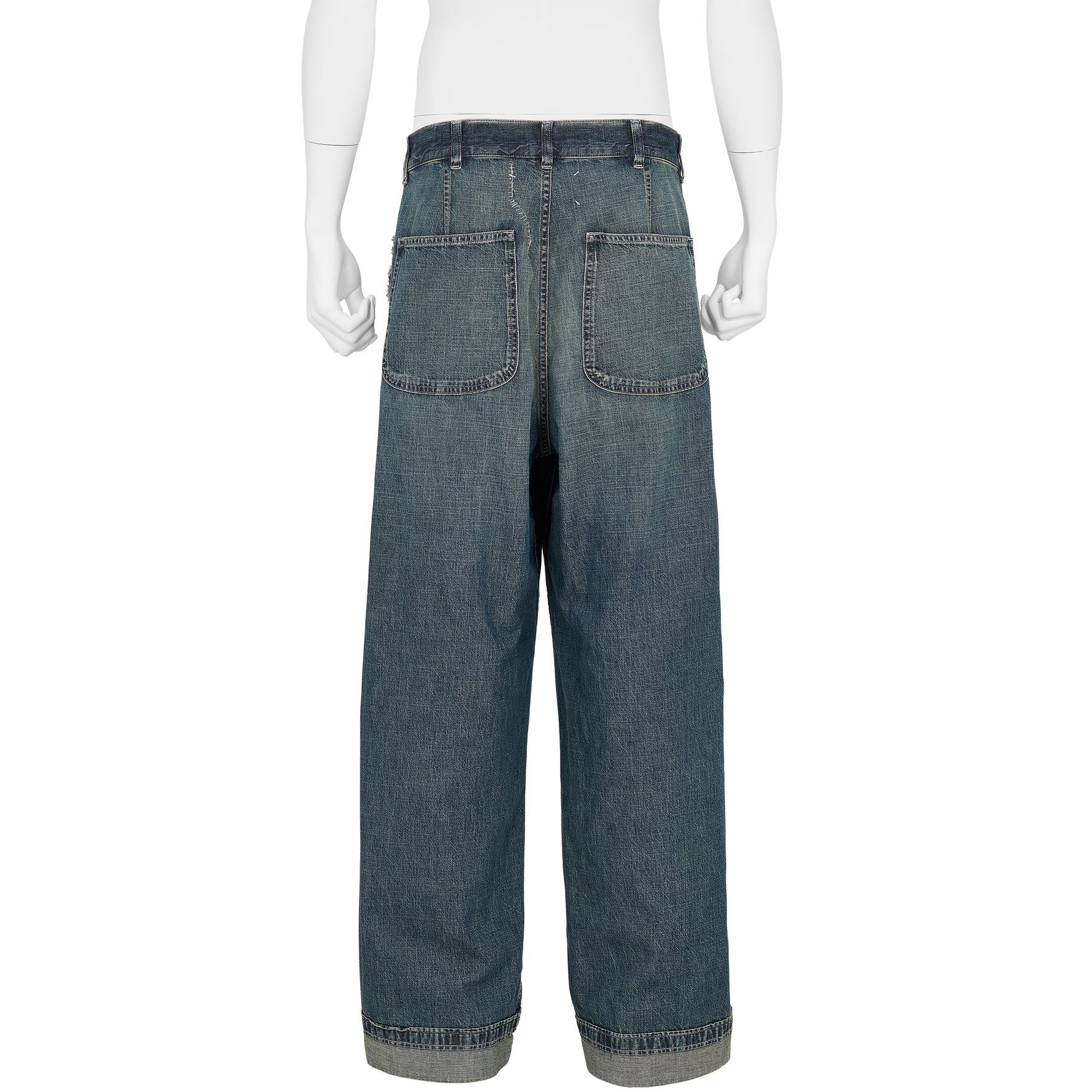 DAMAGED DENIM PANTS INDIGO