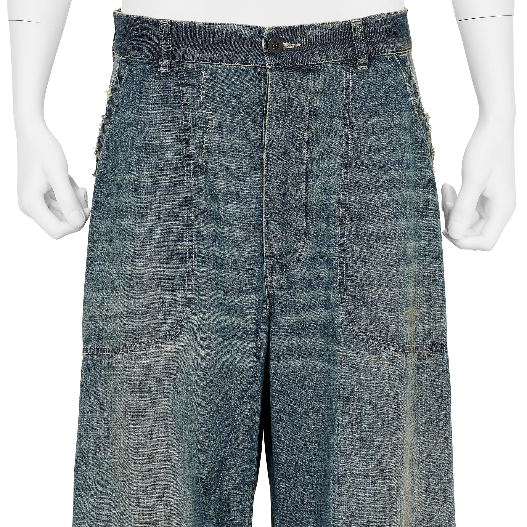 DAMAGED DENIM PANTS INDIGO
