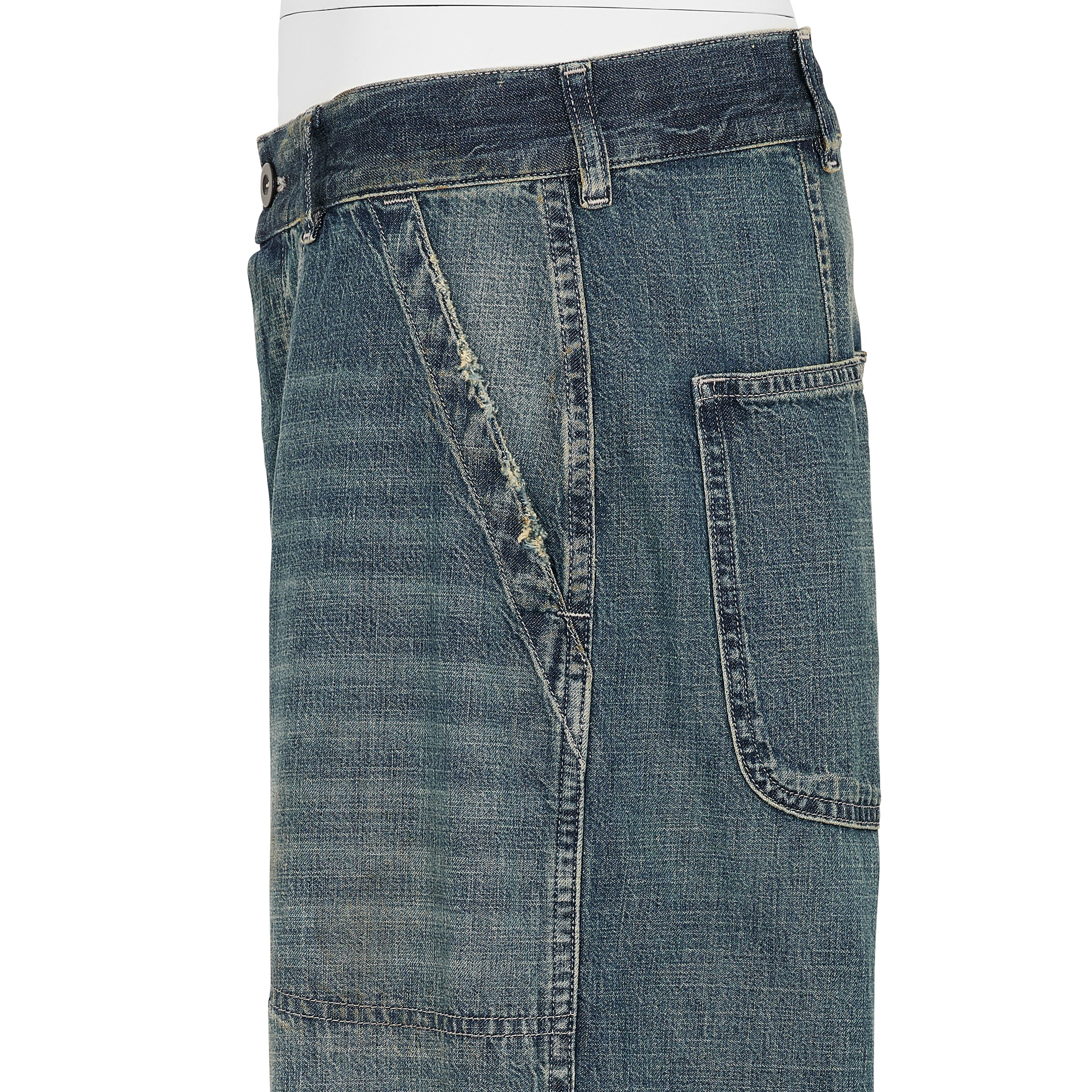 DAMAGED DENIM PANTS INDIGO