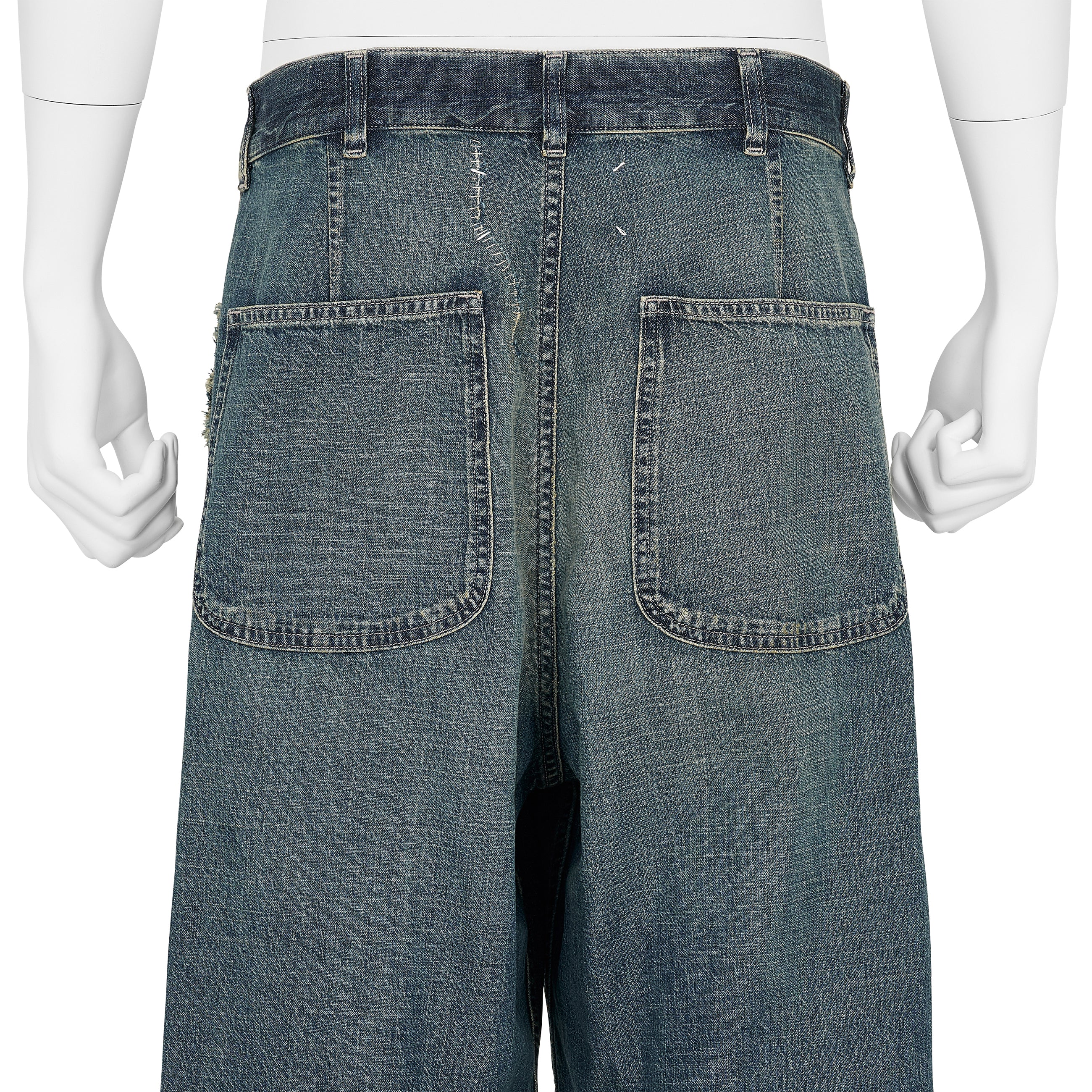 DAMAGED DENIM PANTS INDIGO