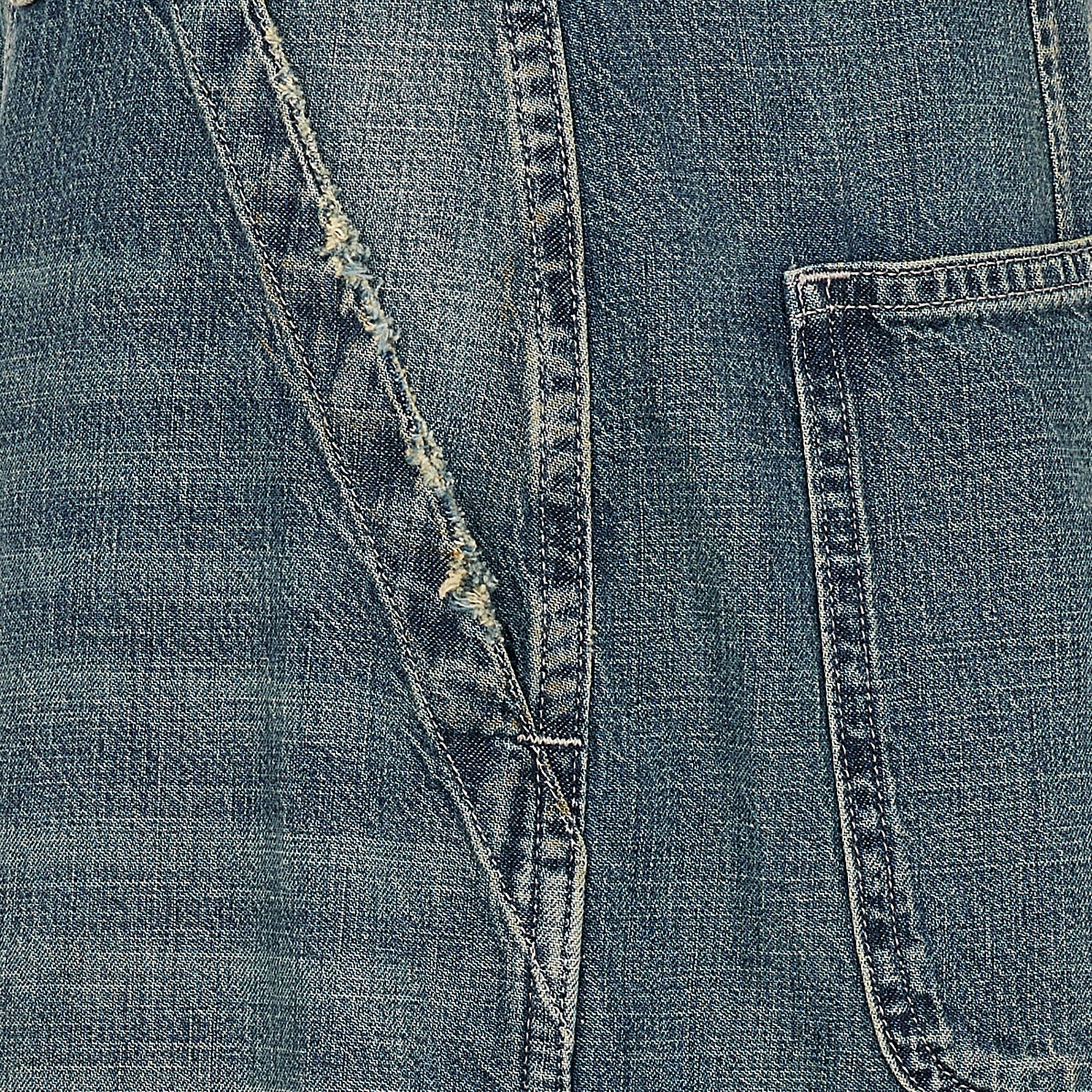 DAMAGED DENIM PANTS INDIGO