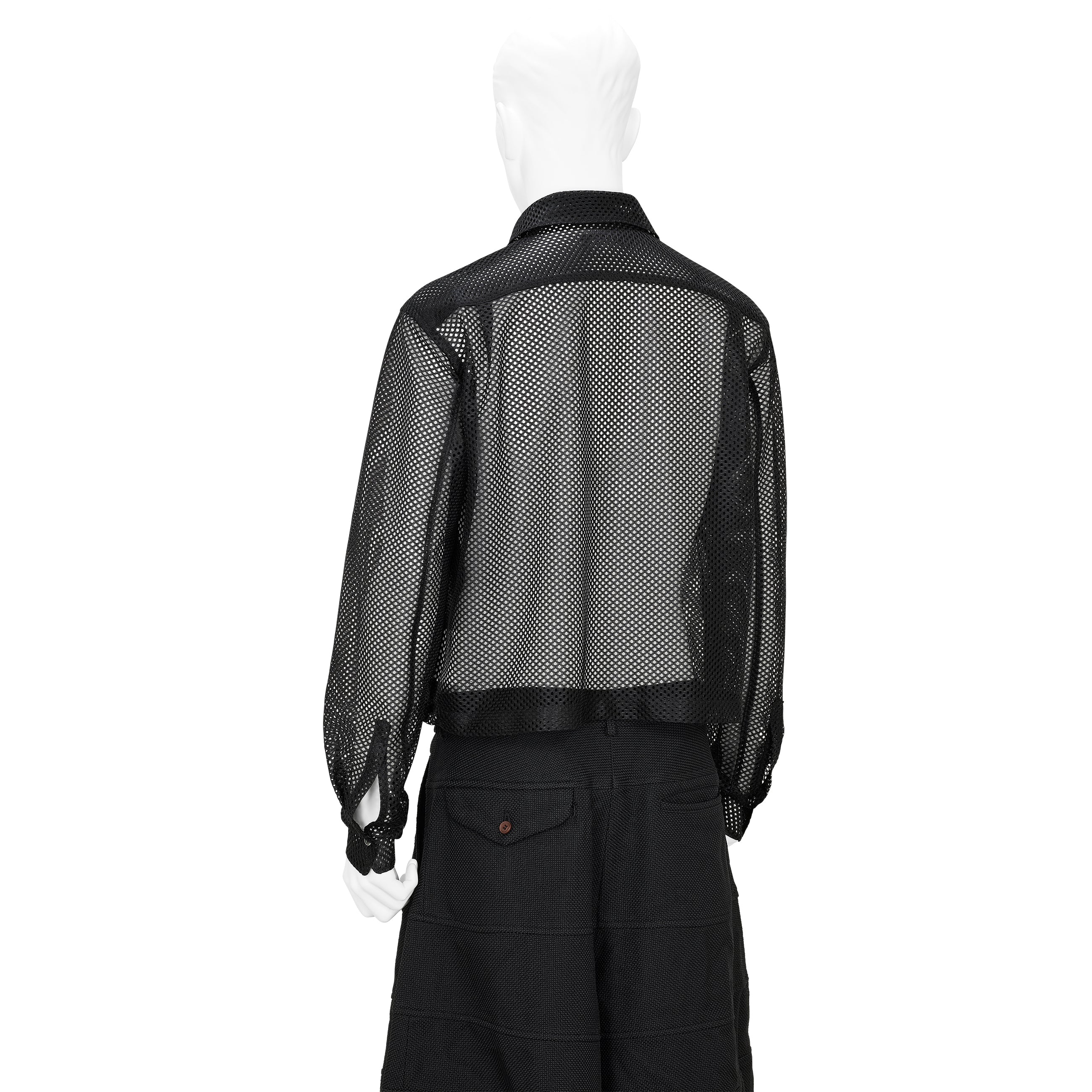 MESH SHIRT WITH ZIP BLACK