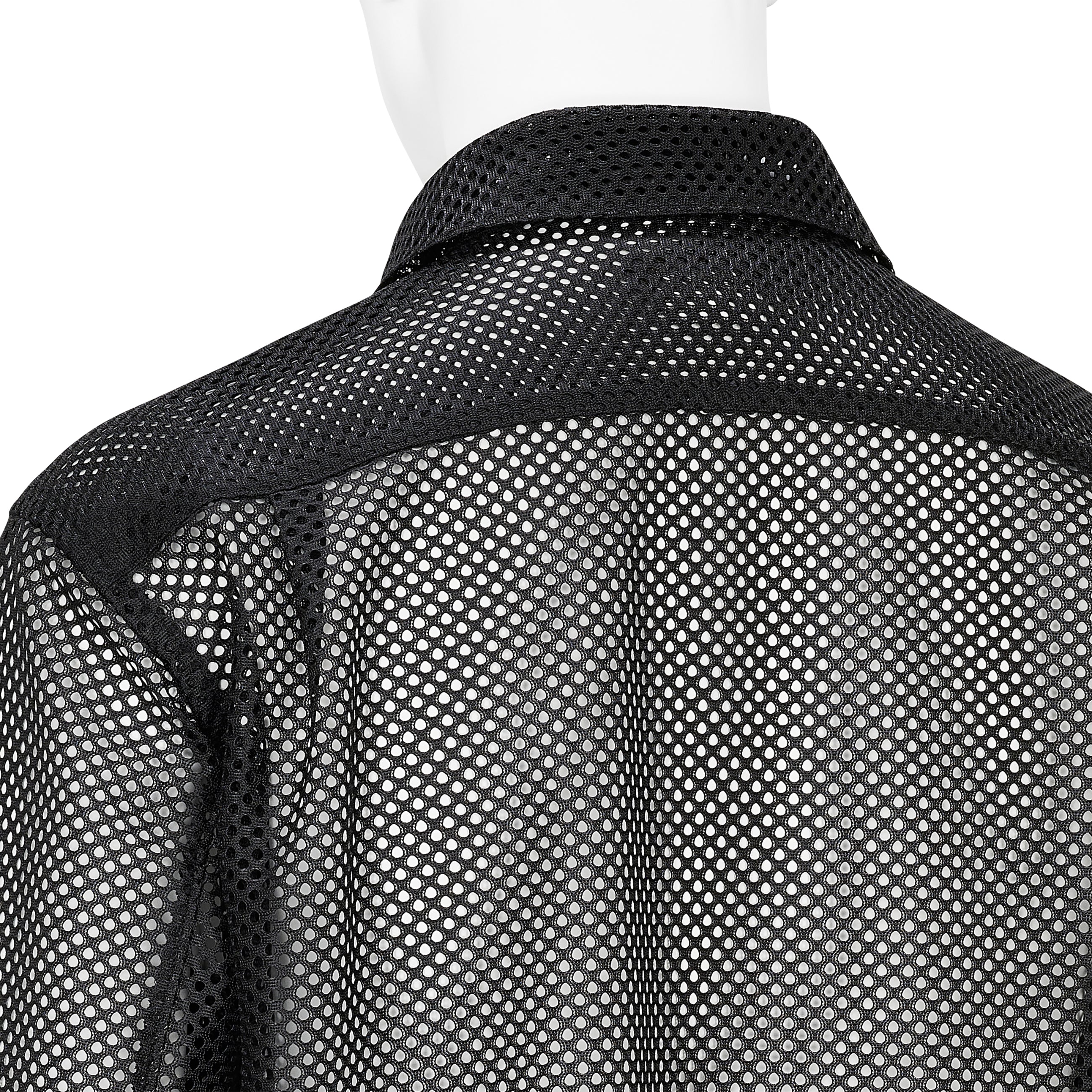 MESH SHIRT WITH ZIP BLACK