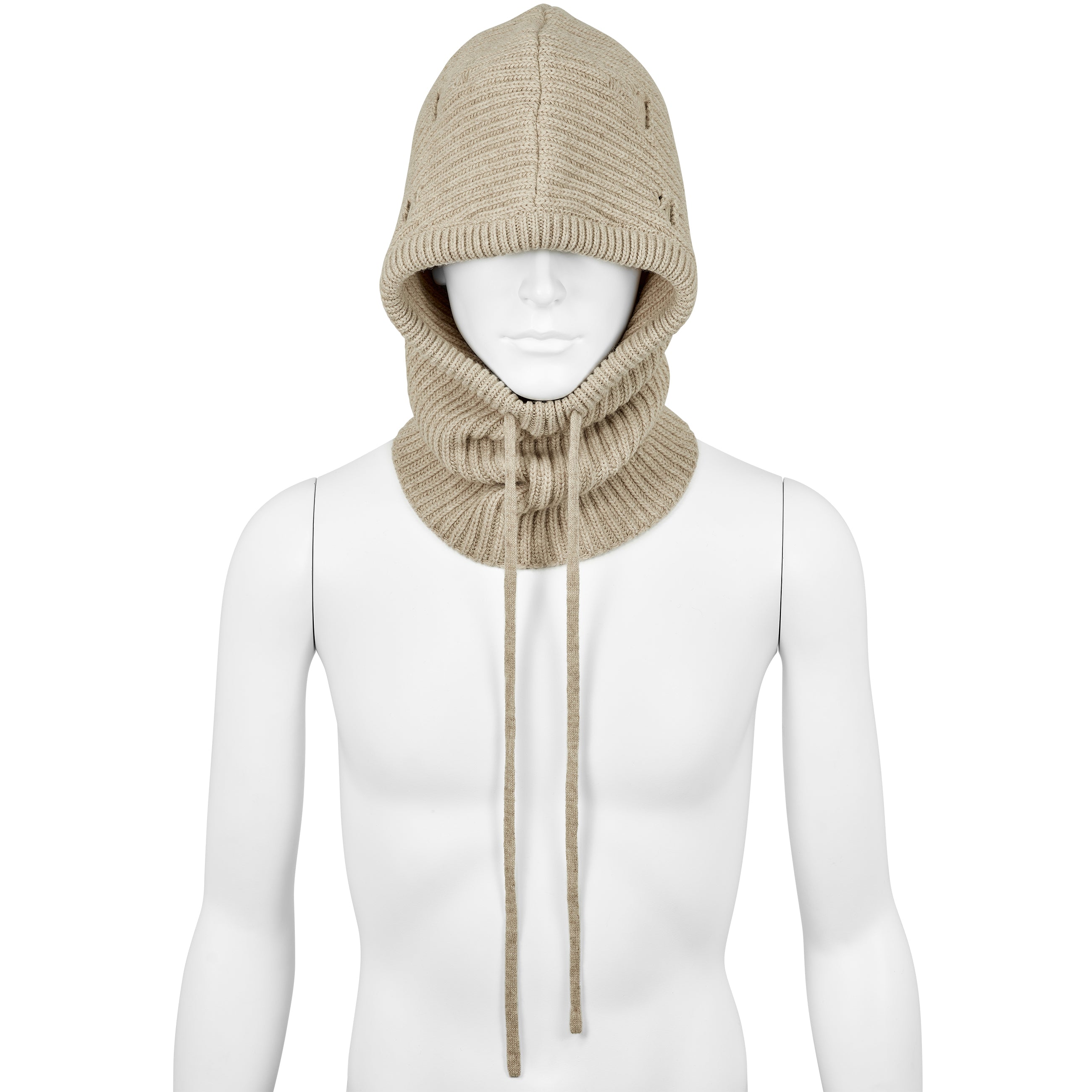 DAMAGED WOOL HOOD IVORY