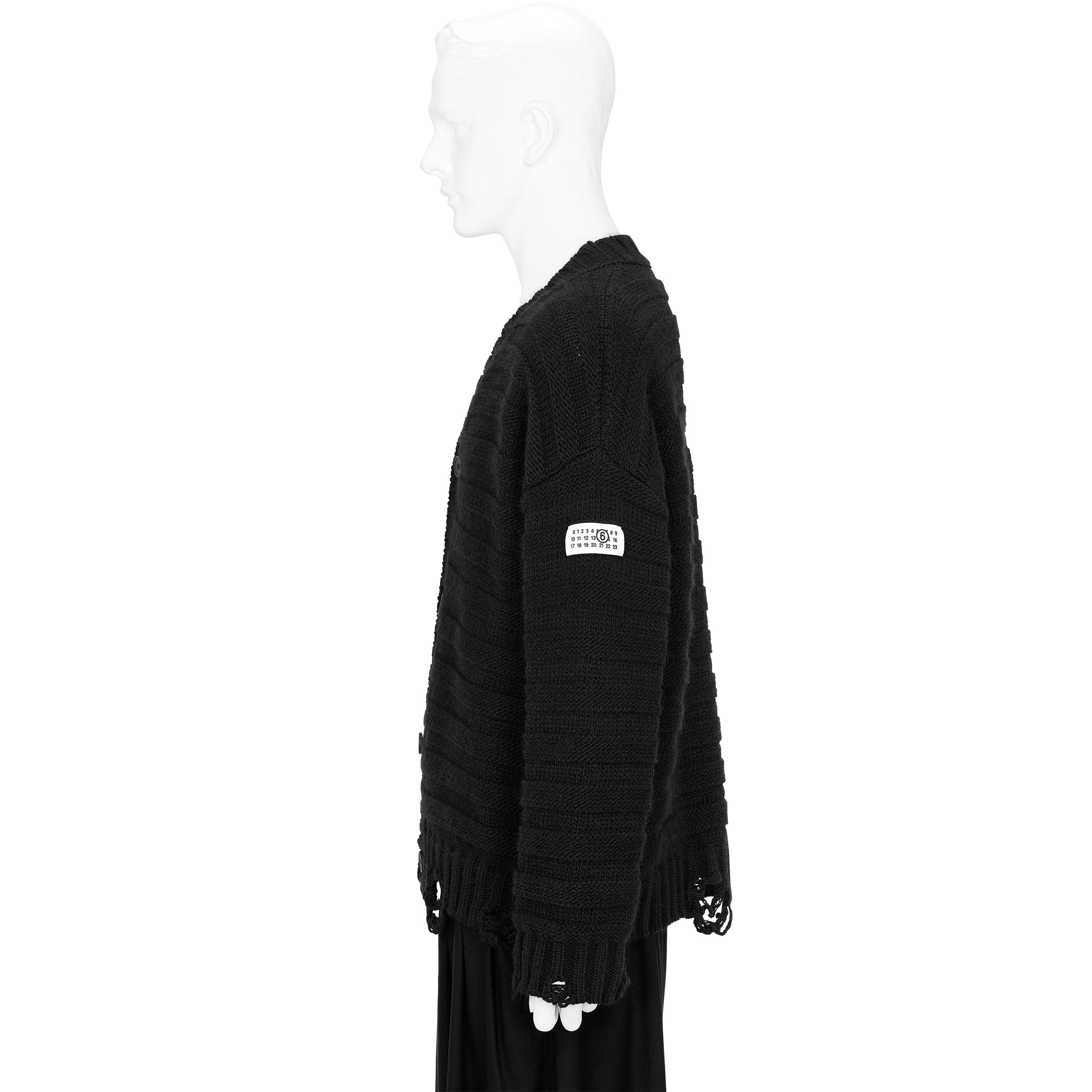 DAMAGED CARDIGAN BLACK - MM6 Maison Margiela(エムエムシックス
