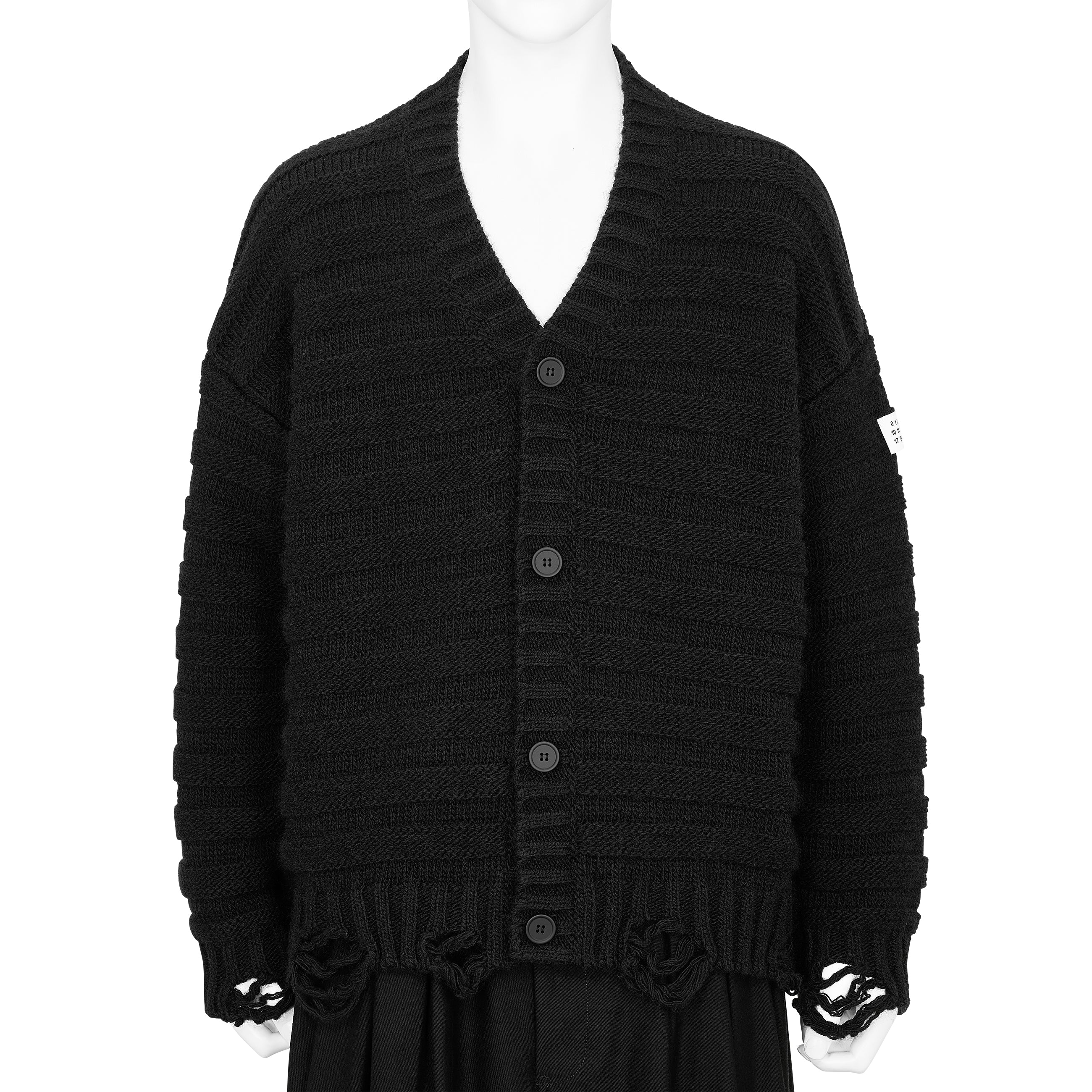 DAMAGED CARDIGAN BLACK - MM6 MAISON MARGIELA(エムエムシックス