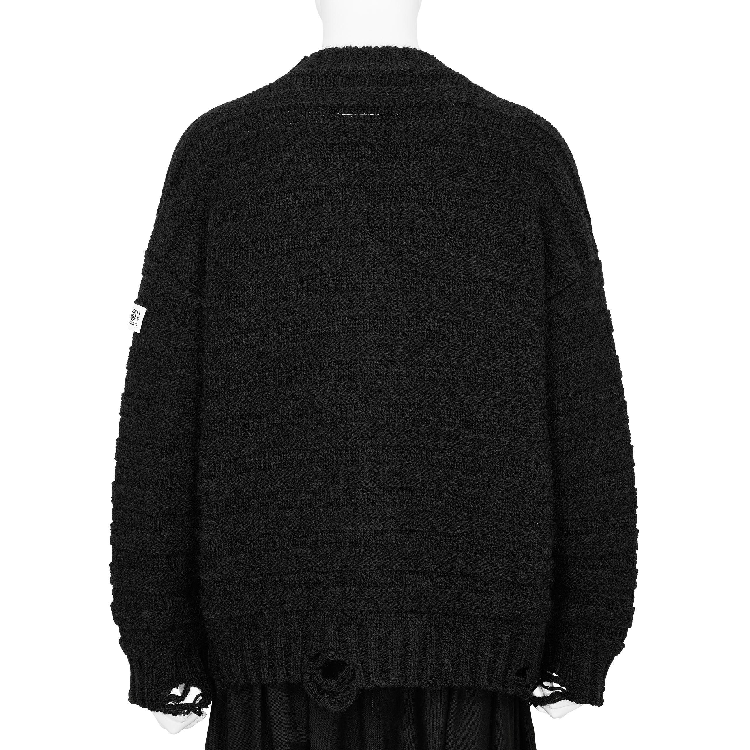 DAMAGED CARDIGAN BLACK