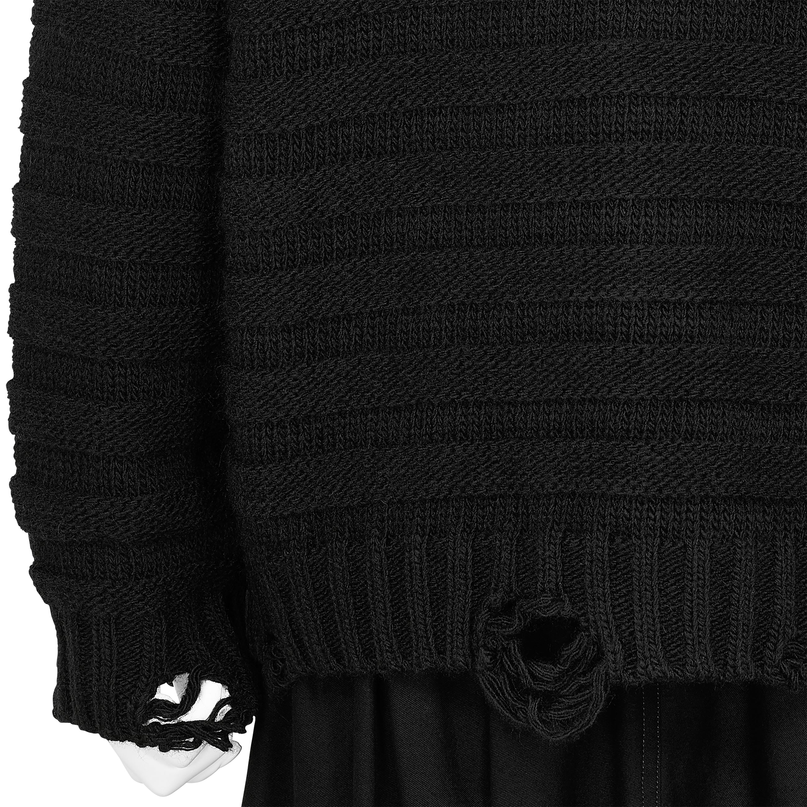 トップス Maison Margiela Cardigan w/Belt Black M Black Virgin-wool Ribbed Cardigan | Maison Margiela