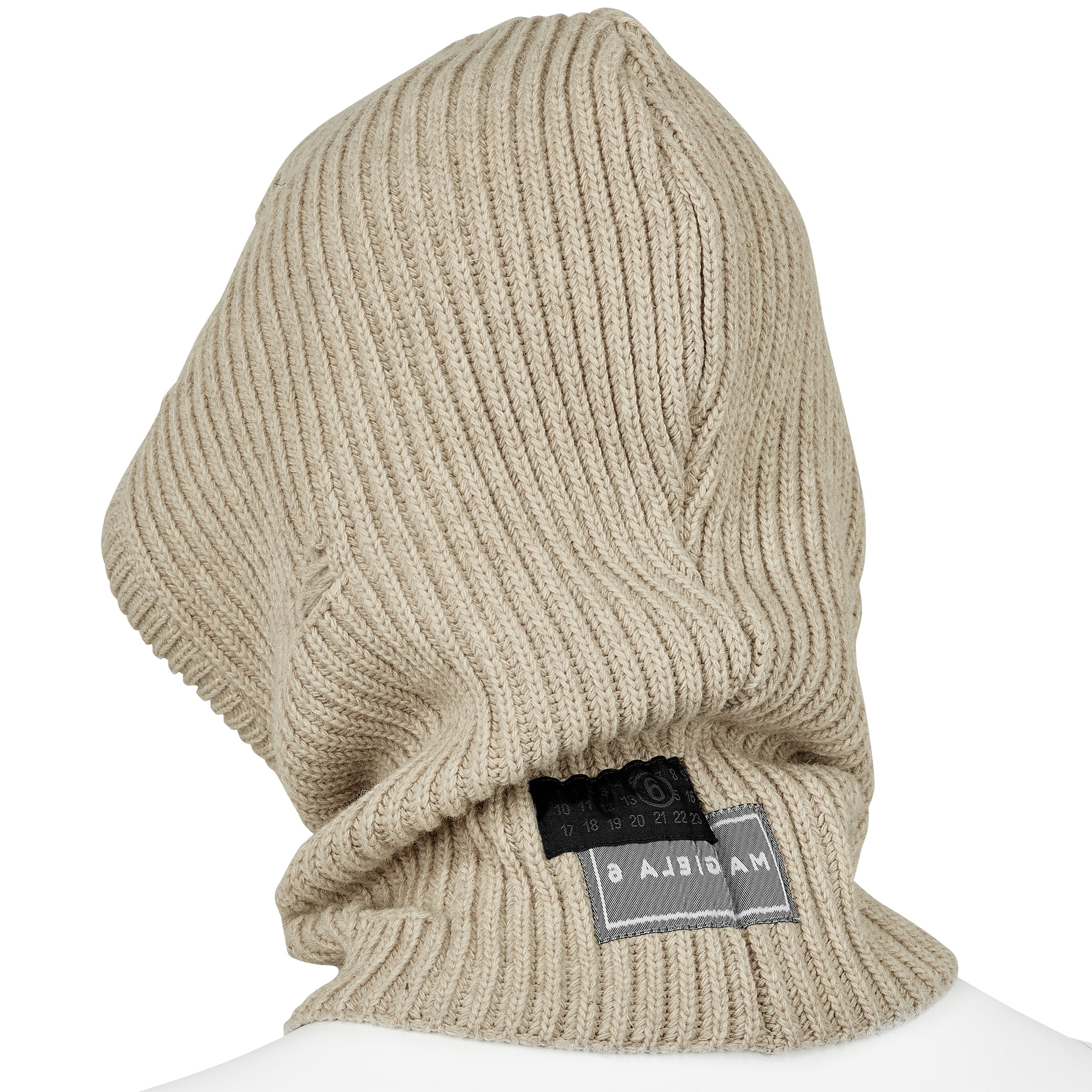 DAMAGED WOOL HOOD IVORY