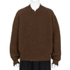 DAMAGED V NECK KNIT BROWN