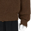 DAMAGED V NECK KNIT BROWN