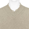 DAMAGED V NECK KNIT IVORY