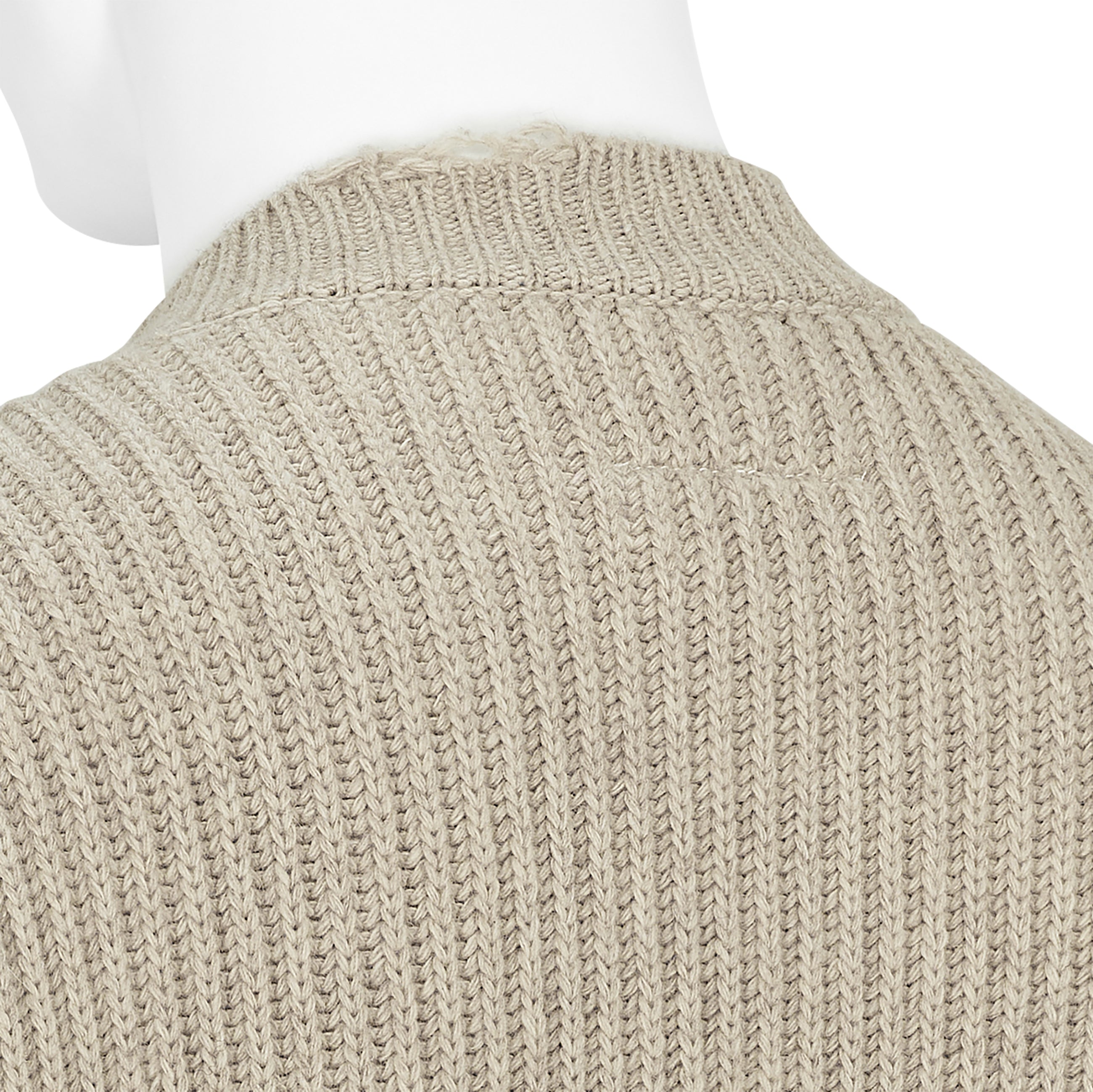 DAMAGED V NECK KNIT IVORY
