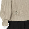 DAMAGED V NECK KNIT IVORY