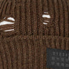 DAMAGED KNIT CAP BROWN