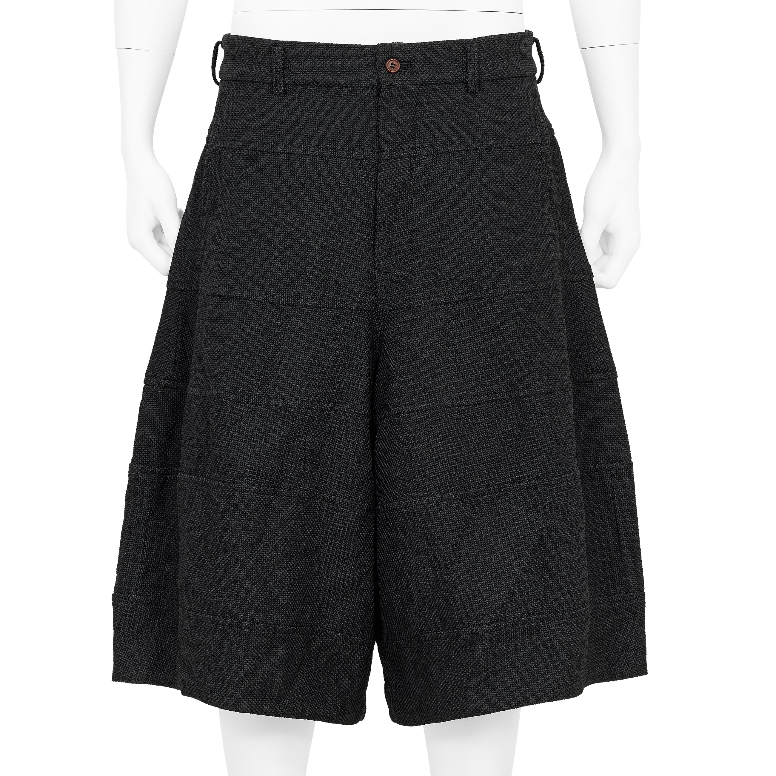POLYESTER PANEL SHORTS BLACK