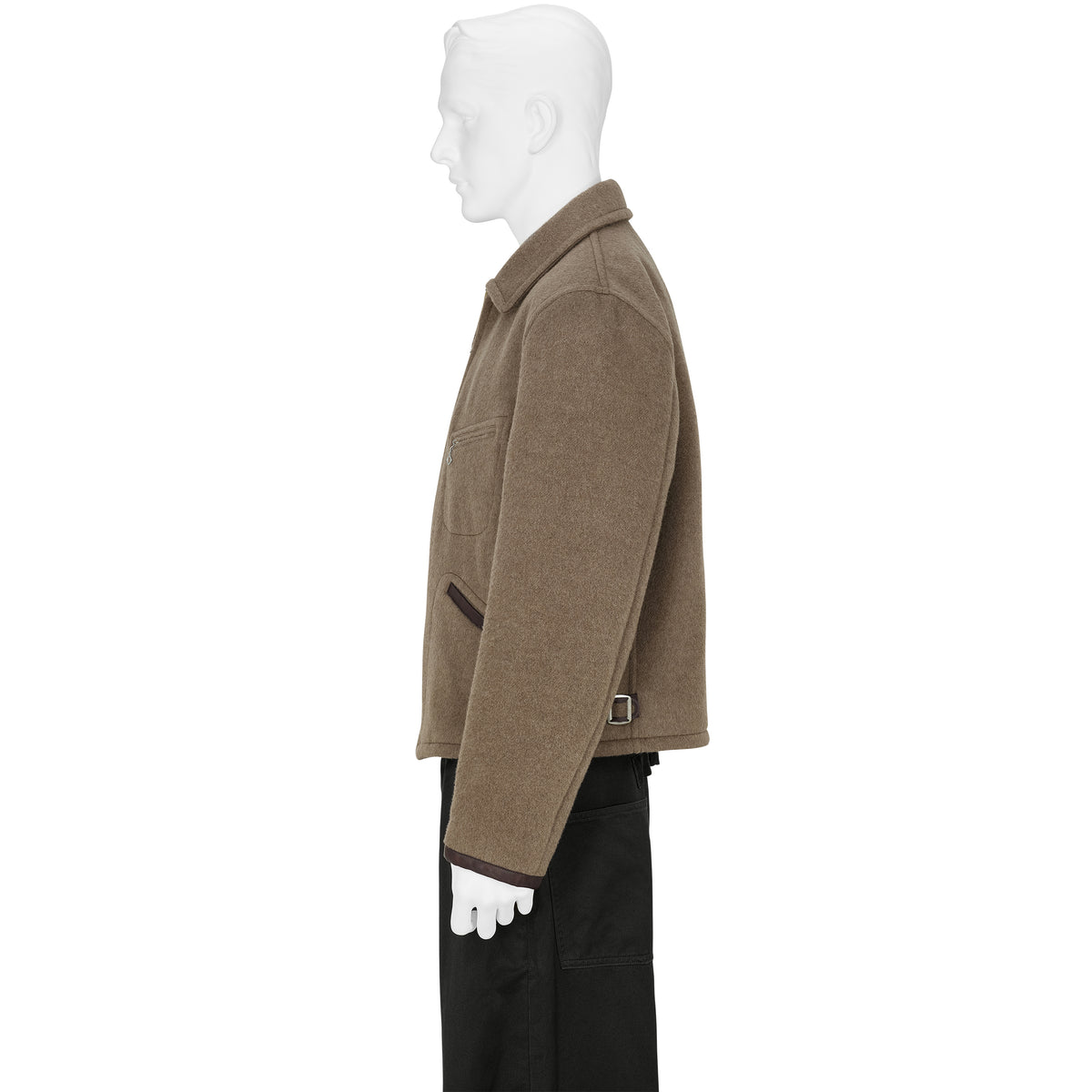 LOT.332 LEATHER-PIPED CUFF SPORTS JACKET BEIGE