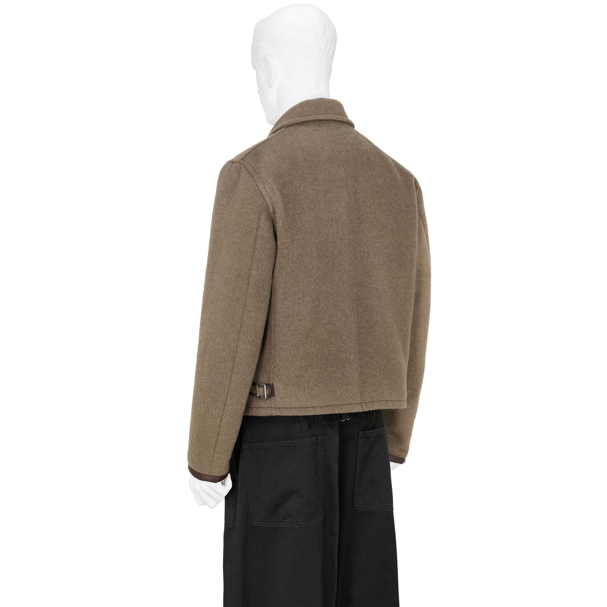 LOT.332 LEATHER-PIPED CUFF SPORTS JACKET BEIGE