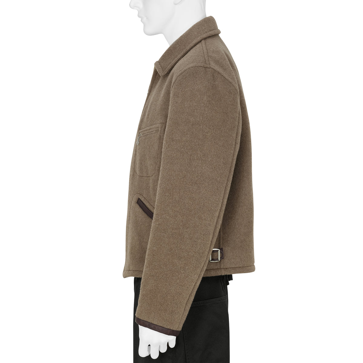 LOT.332 LEATHER-PIPED CUFF SPORTS JACKET BEIGE