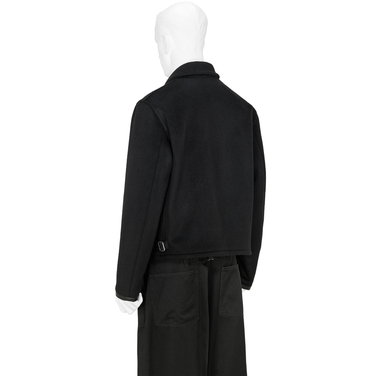 LOT.332 LEATHER-PIPED CUFF SPORTS JACKET BLACK
