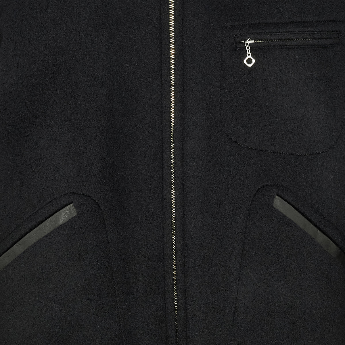 LOT.332 LEATHER-PIPED CUFF SPORTS JACKET BLACK
