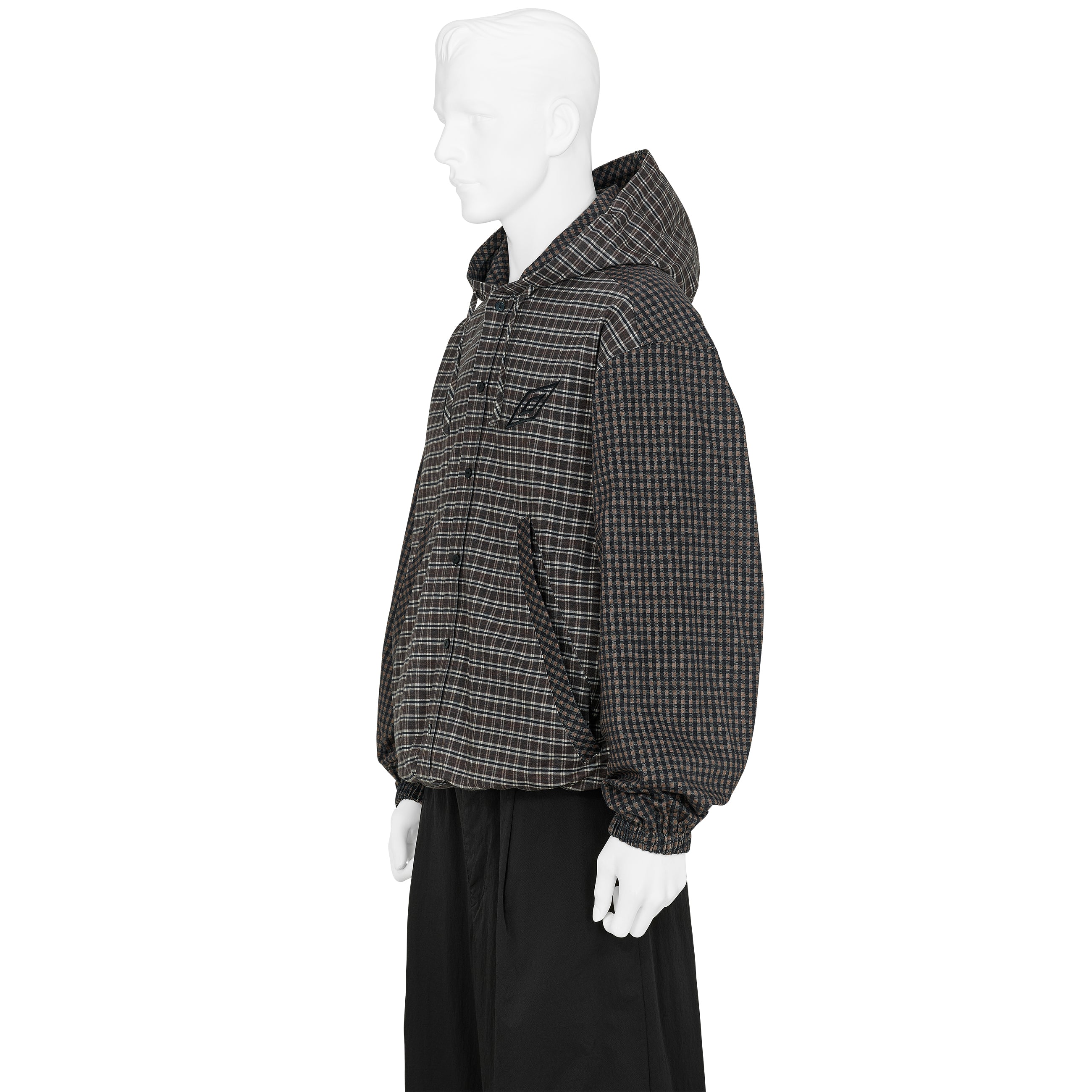 DOUBLE PLAID OVERSHIRT BROWN - SLAM JAM and UMBRO(スラムジャム