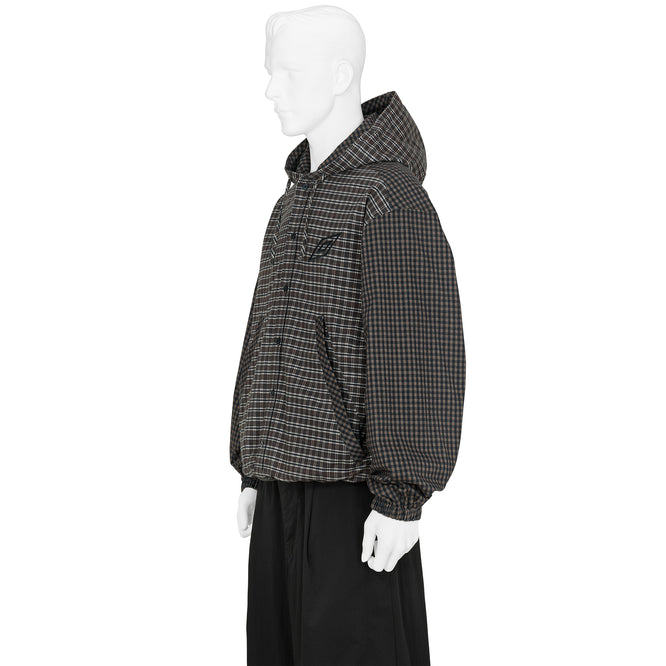 DOUBLE PLAID OVERSHIRT BROWN