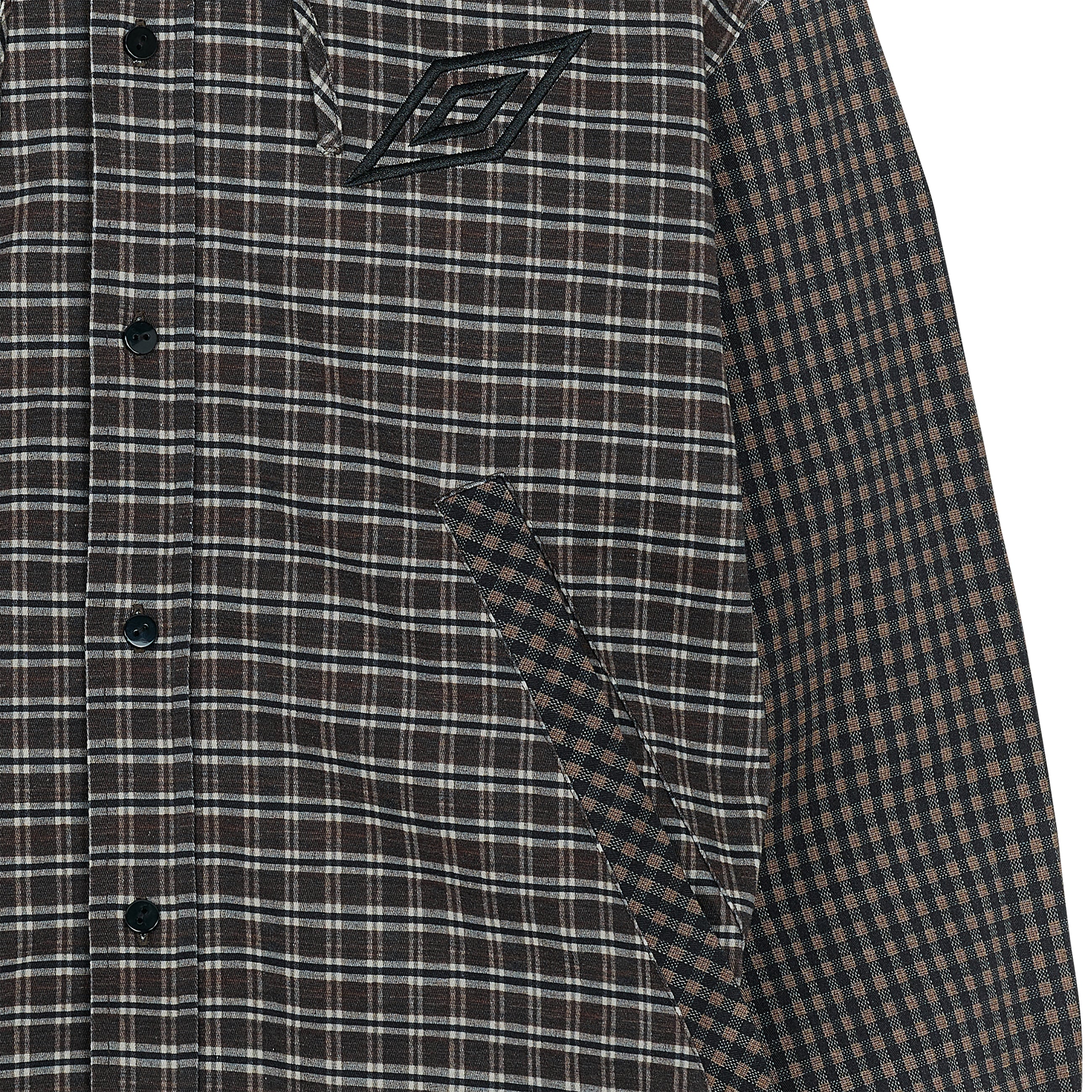 DOUBLE PLAID OVERSHIRT BROWN - SLAM JAM and UMBRO(スラムジャム