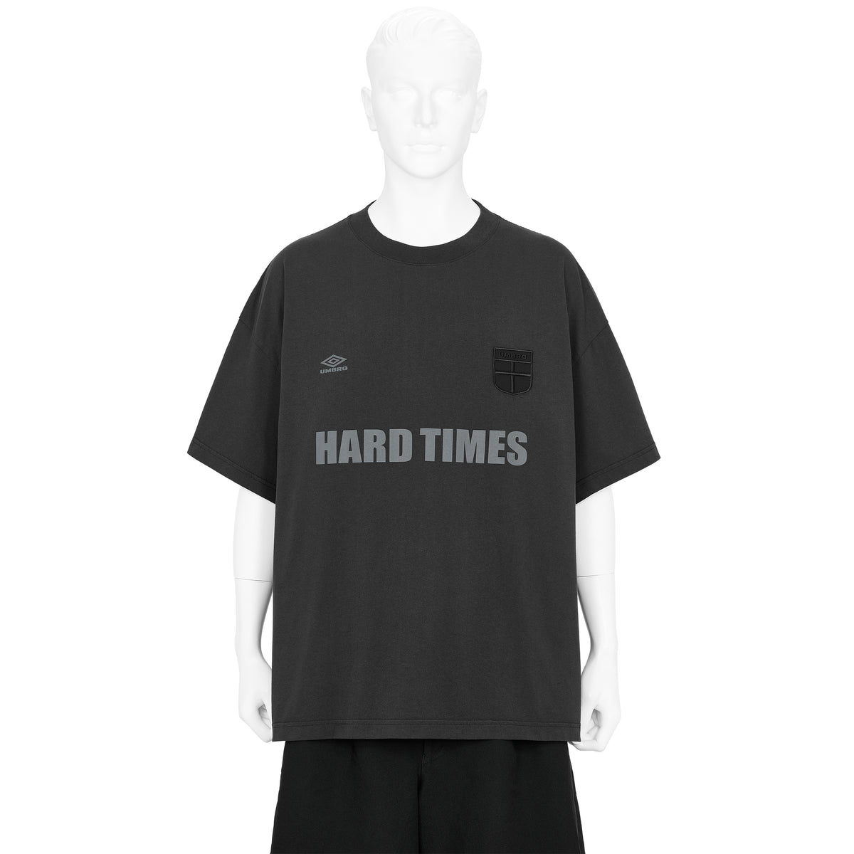 HARD TIMES TEE SHIRT WASHED BLACK - SLAM JAM and UMBRO(スラム 