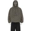 CHECK MASKED ANORAK DARK BROWN