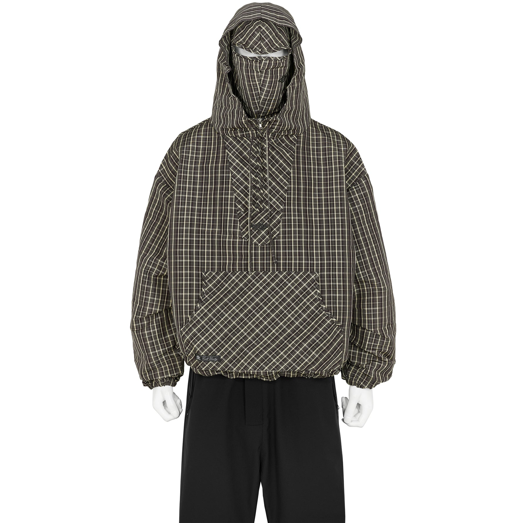 CHECK MASKED ANORAK DARK BROWN