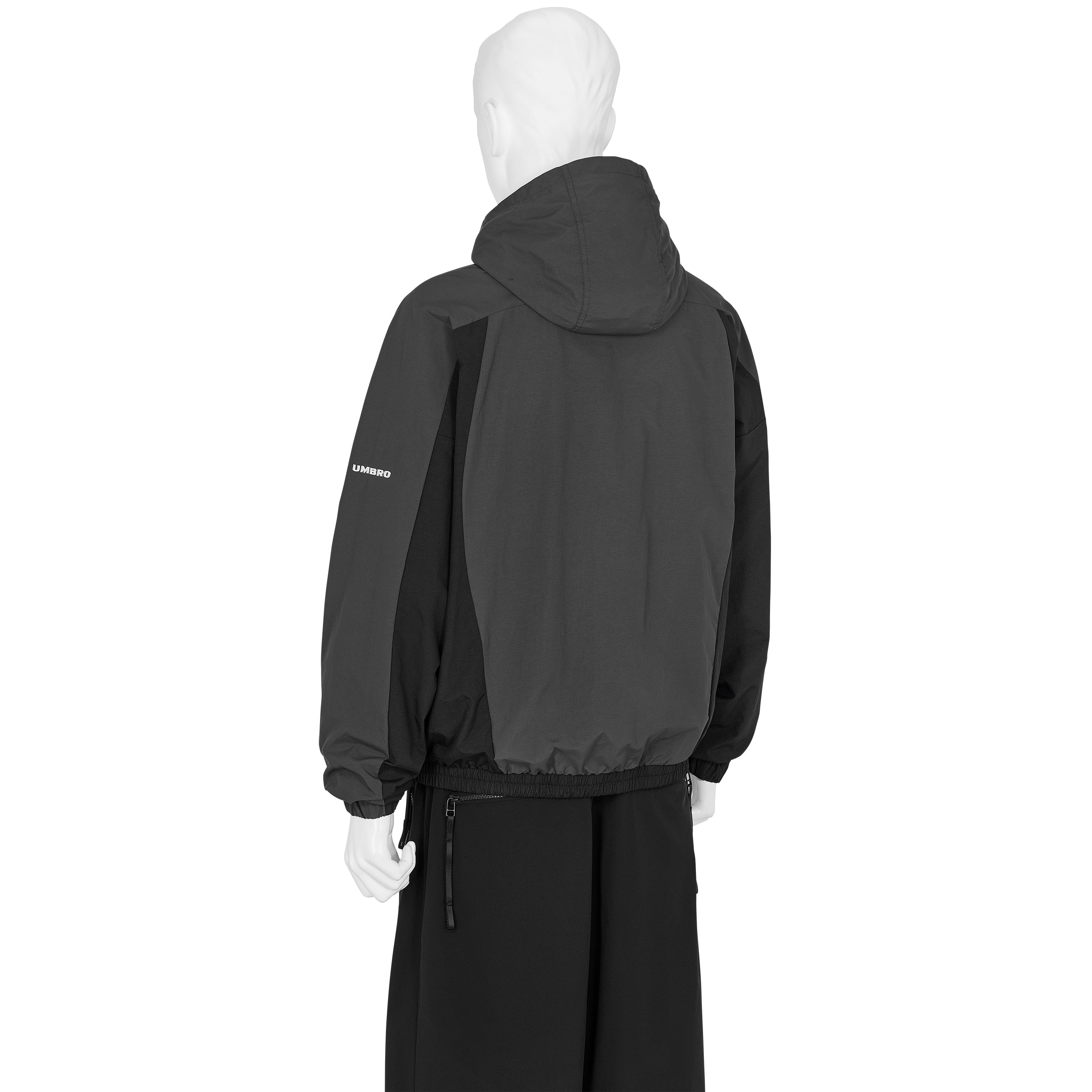 GUARDING MASKED TRACK JACKET BLACK GRAY - SLAM JAM and UMBRO