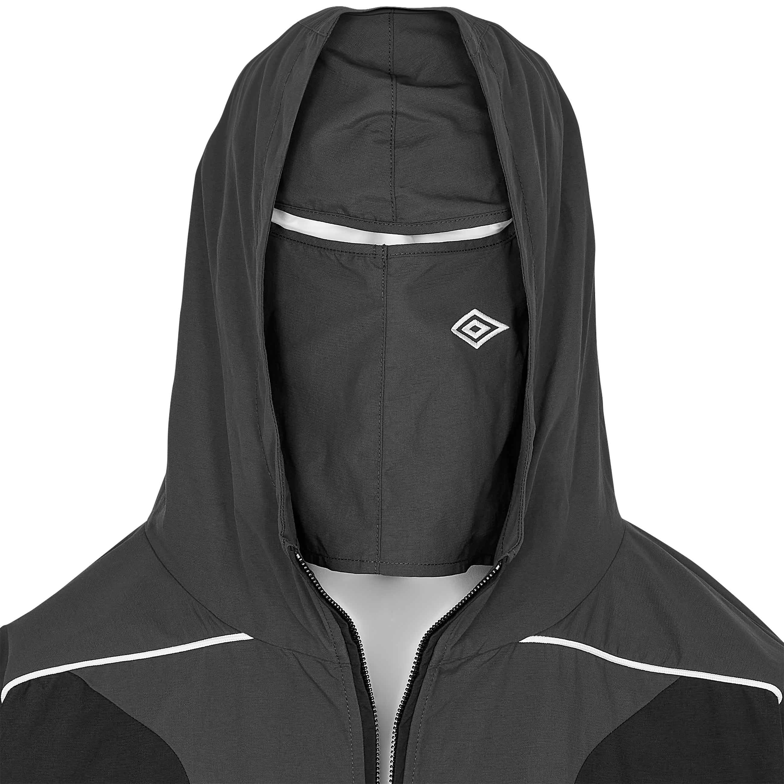 GUARDING MASKED TRACK JACKET BLACK GRAY - SLAM JAM and UMBRO