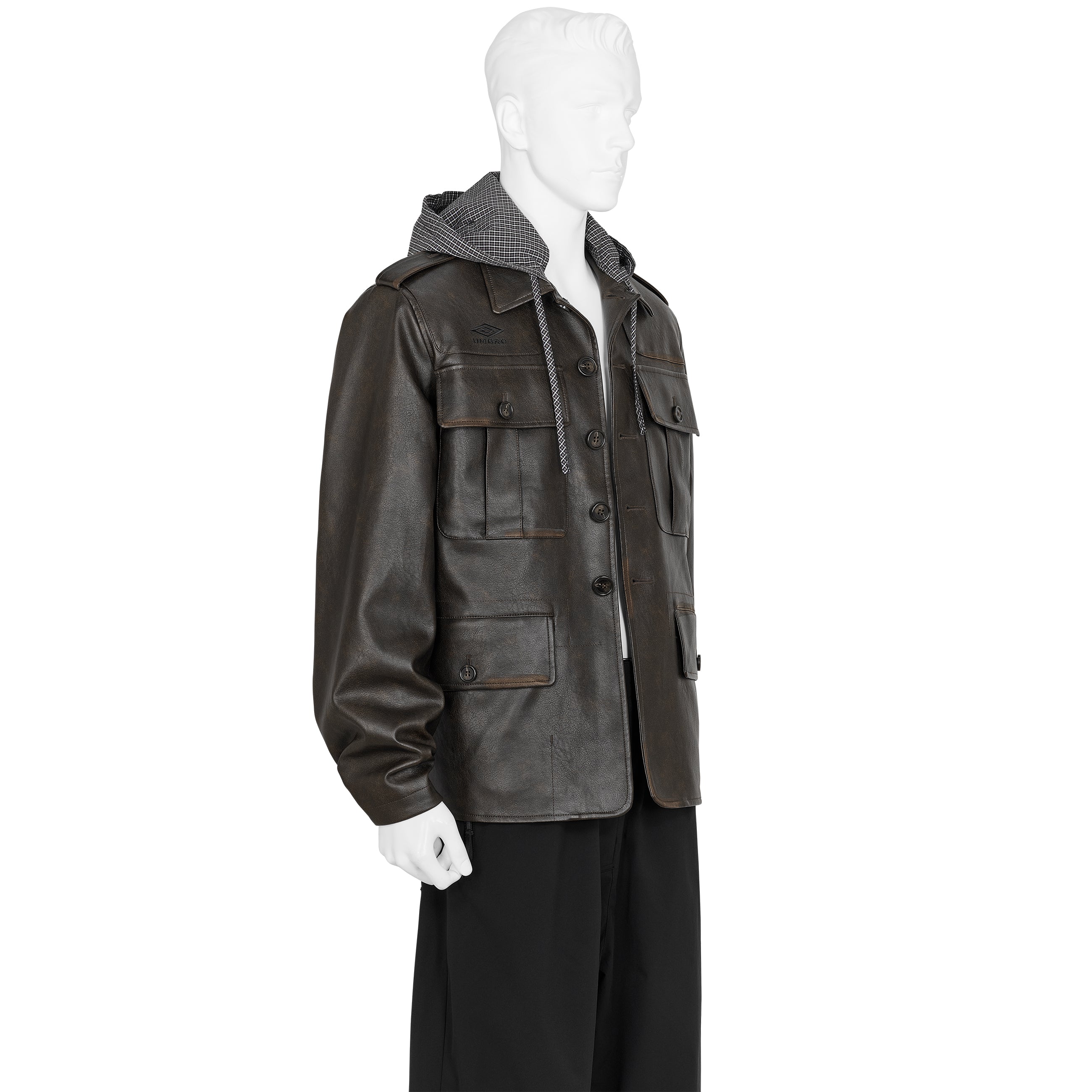 ECO LEATHER SERVICE JACKET BROWN - SLAM JAM and UMBRO(スラムジャム