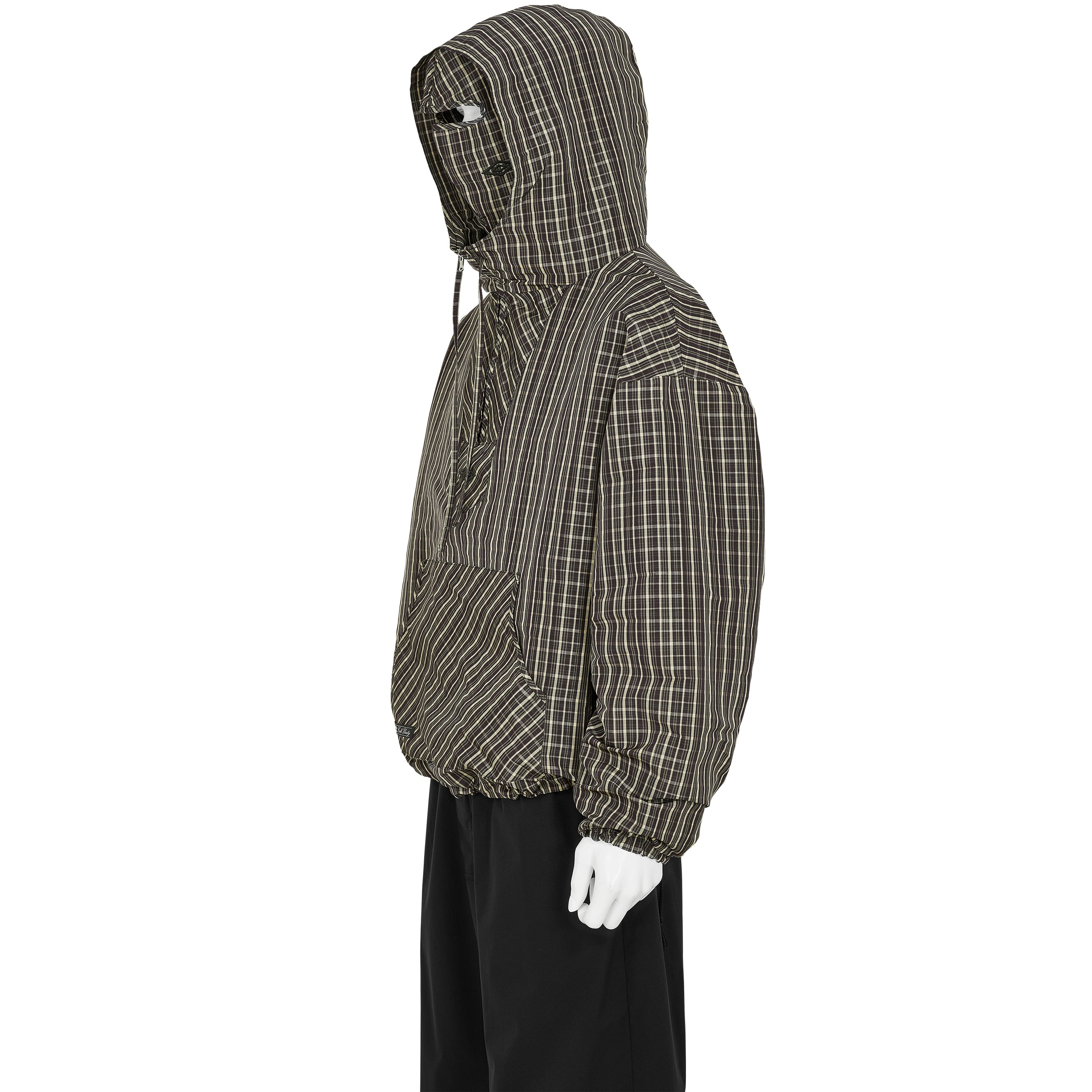 CHECK MASKED ANORAK DARK BROWN