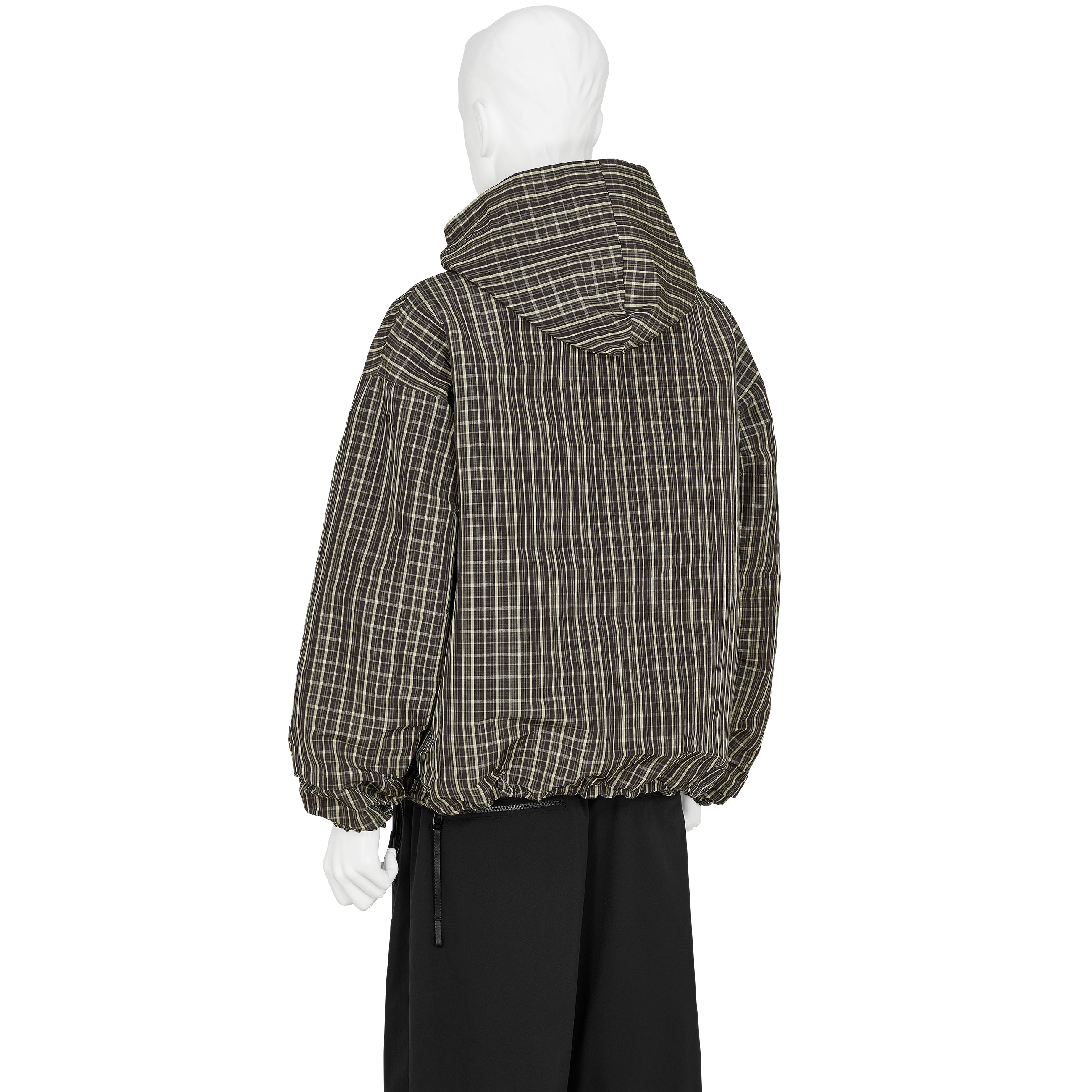 CHECK MASKED ANORAK DARK BROWN