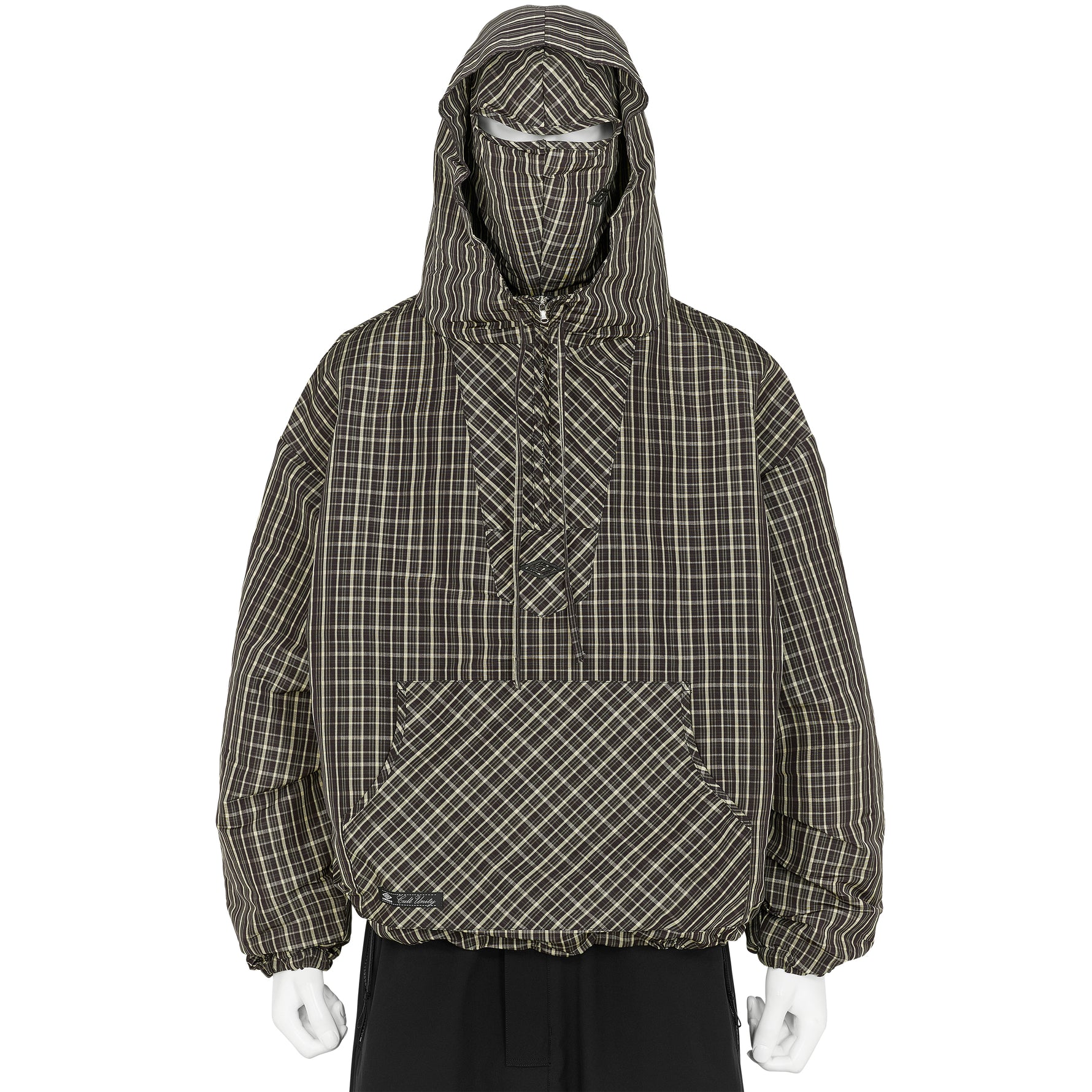 CHECK MASKED ANORAK DARK BROWN