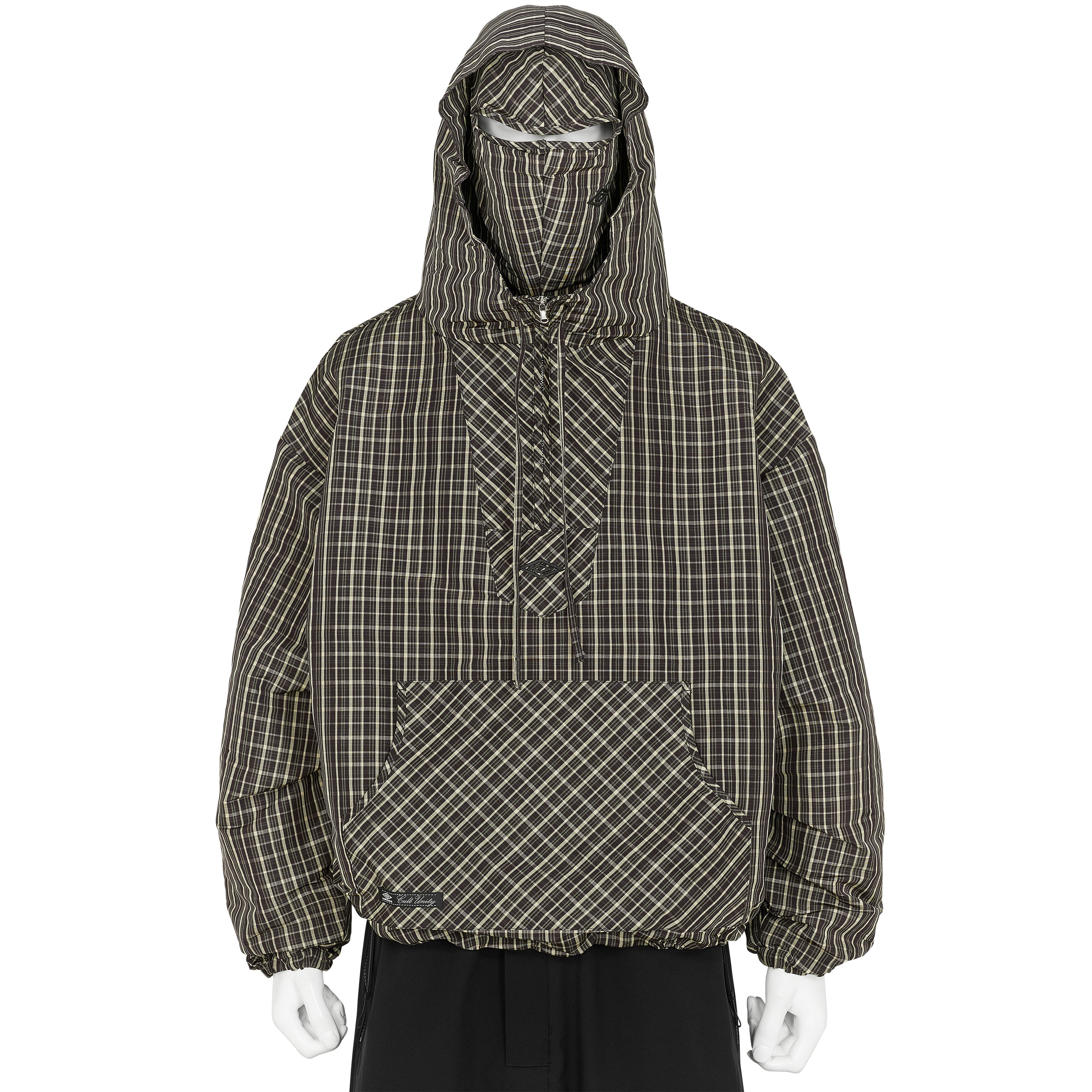 CHECK MASKED ANORAK DARK BROWN