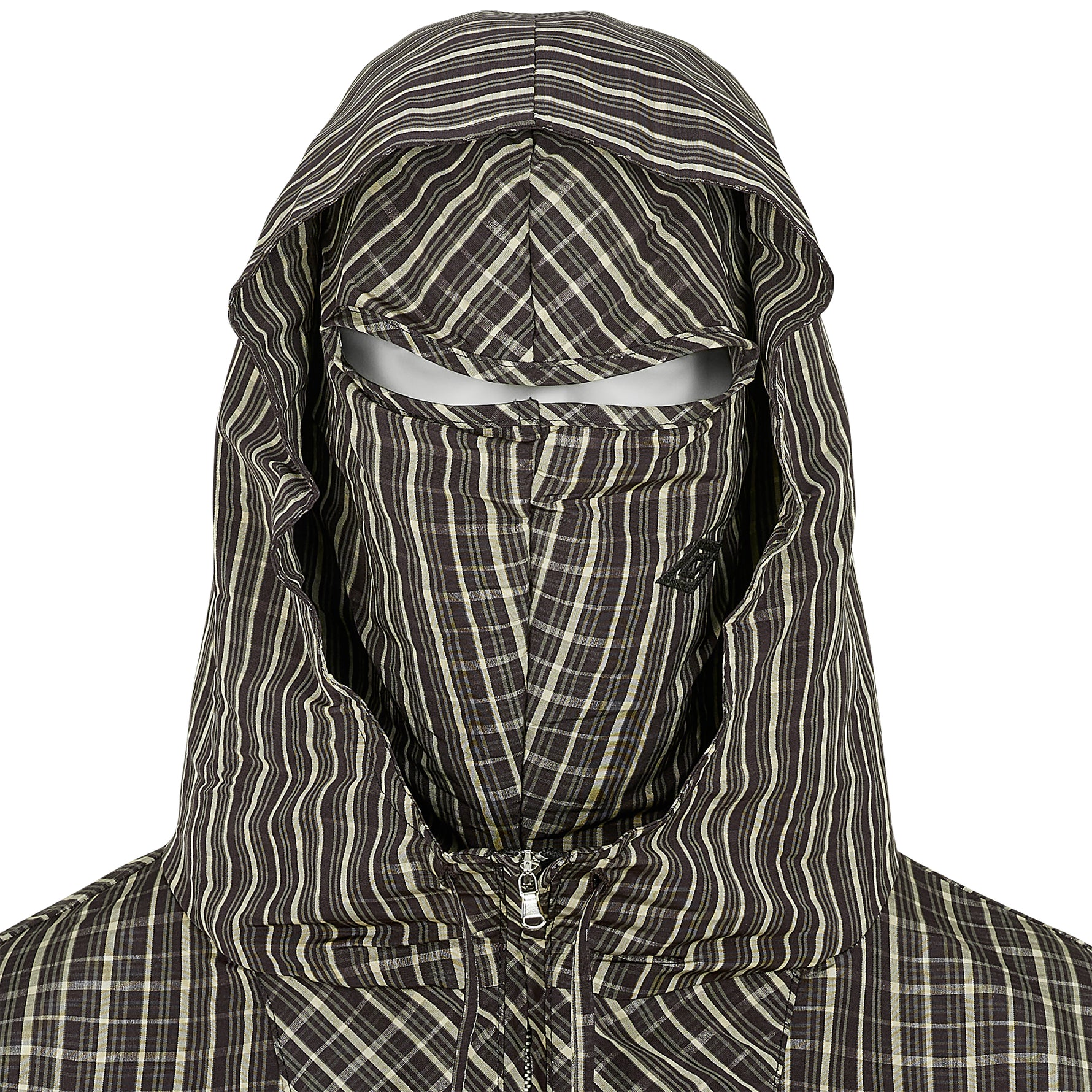 CHECK MASKED ANORAK DARK BROWN