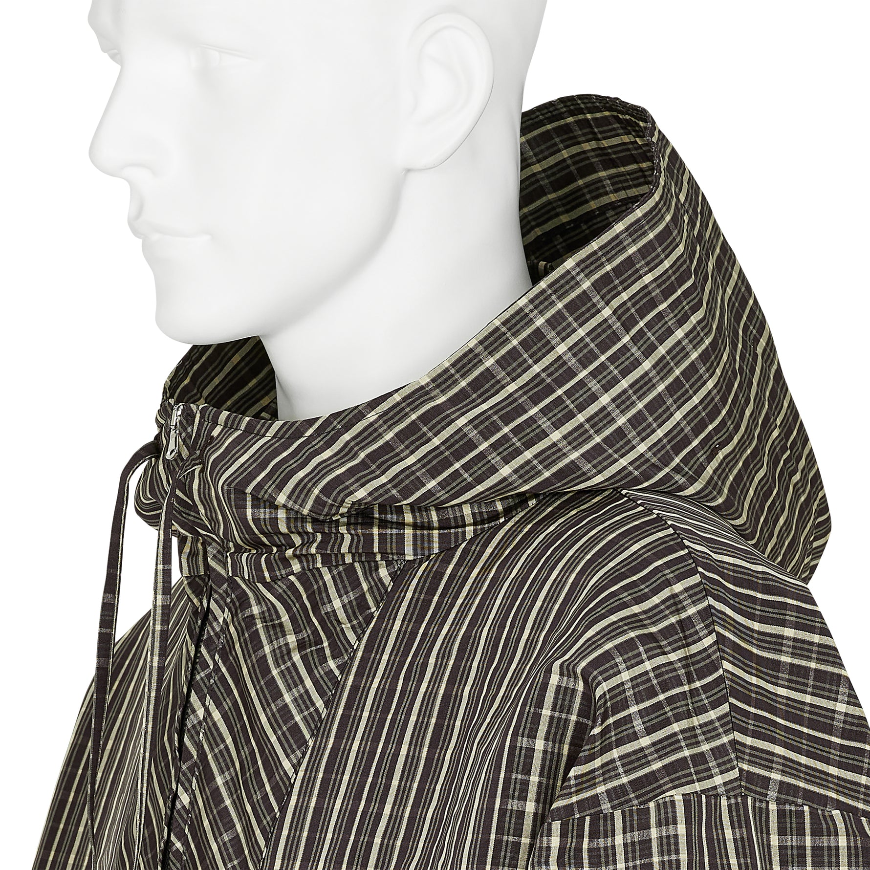 CHECK MASKED ANORAK DARK BROWN