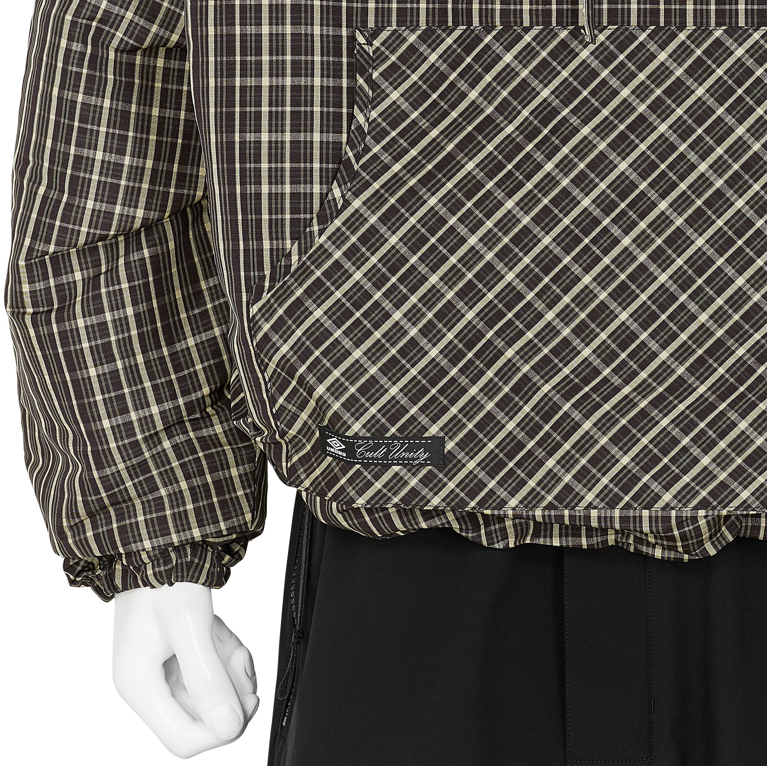 CHECK MASKED ANORAK DARK BROWN